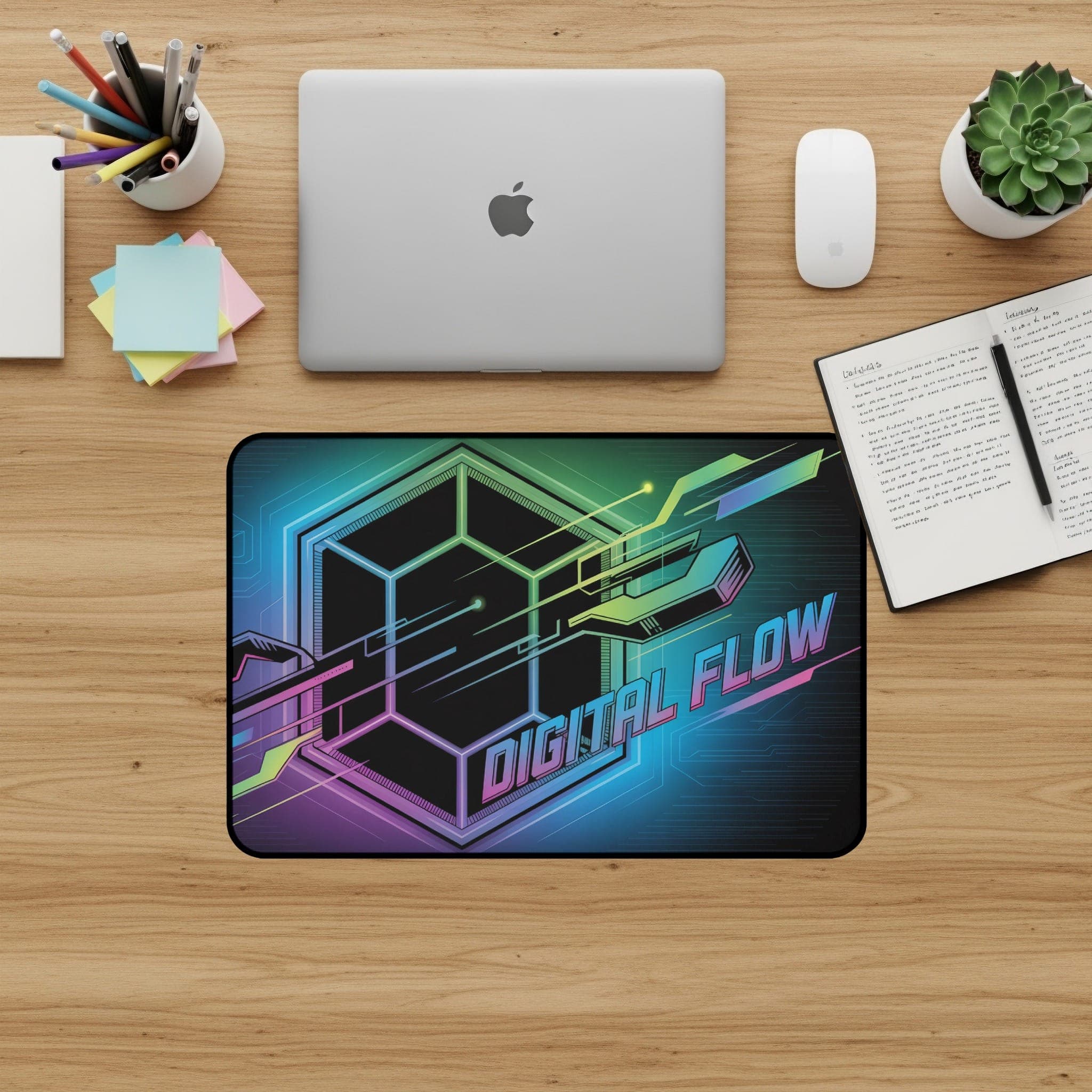 Digital Flow Schreibtischunterlage, futuristisches Mauspad, große Schreibtischunterlage, Gamer-Schreibtischzubehör, Computer-Schreibtischunterlage, Büro-Deko, extra großes Mauspad