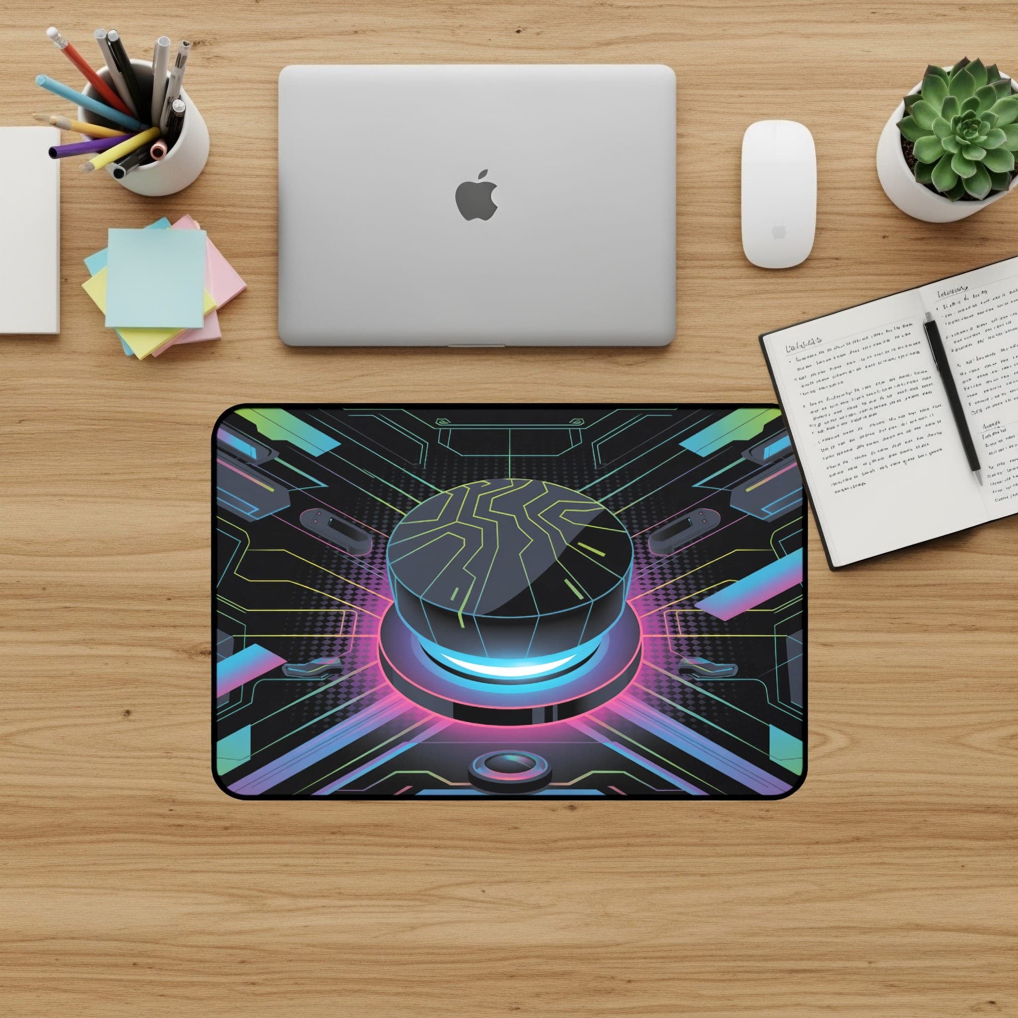 Cyberpunk Desk Mat, futuristisches Mousepad, Tech-Schreibtischunterlage, Gaming-Schreibtischzubehör, Computer-Schreibtischunterlage, großes Mousepad, Workstation-Dekor