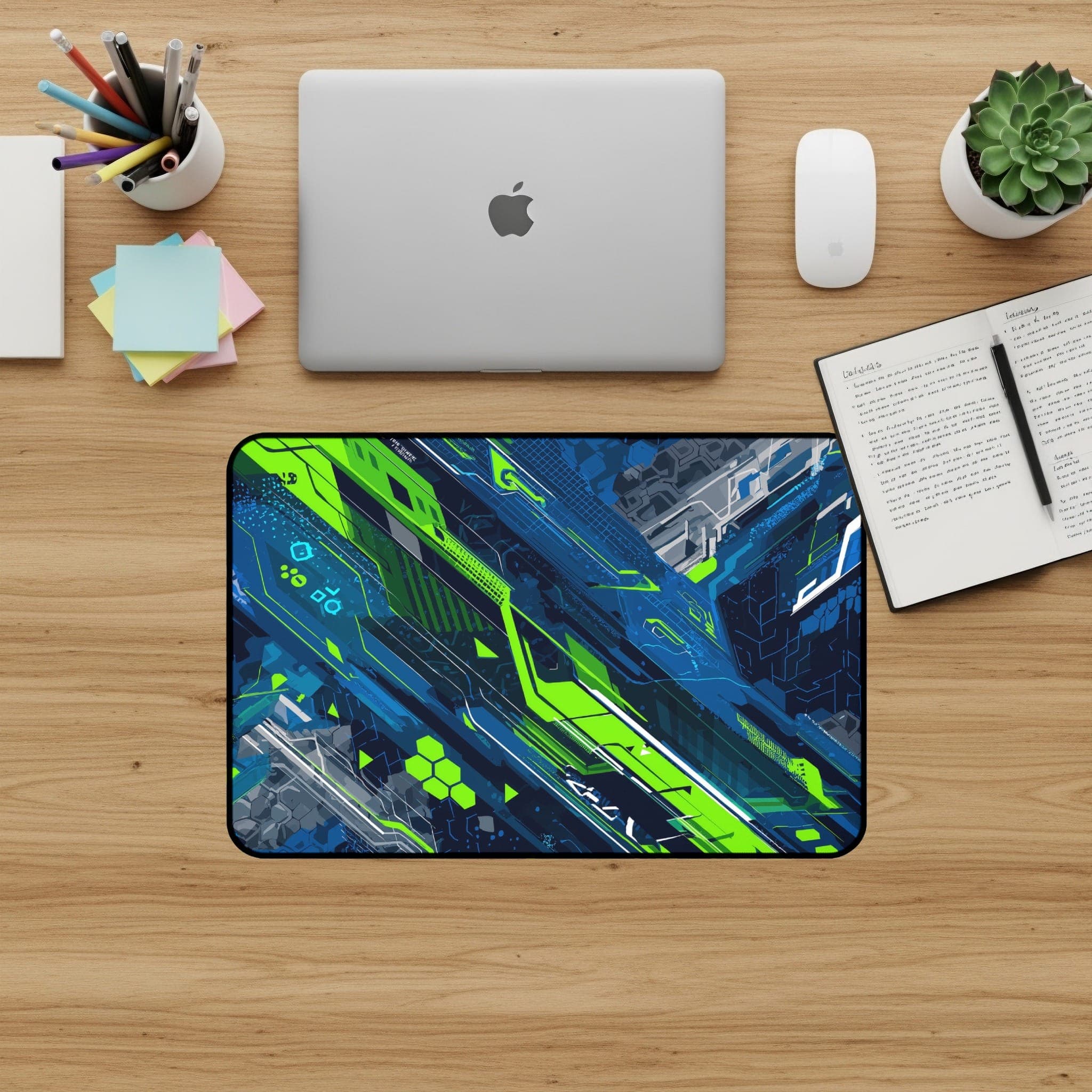Cyberpunk Desk Mat, Tech Mouse Pad, abstraktes Desk Pad, Gaming-Zubehör, Computer Desk Mat, große Schreibtischunterlage, einzigartiges Schreibtisch-Zubehör