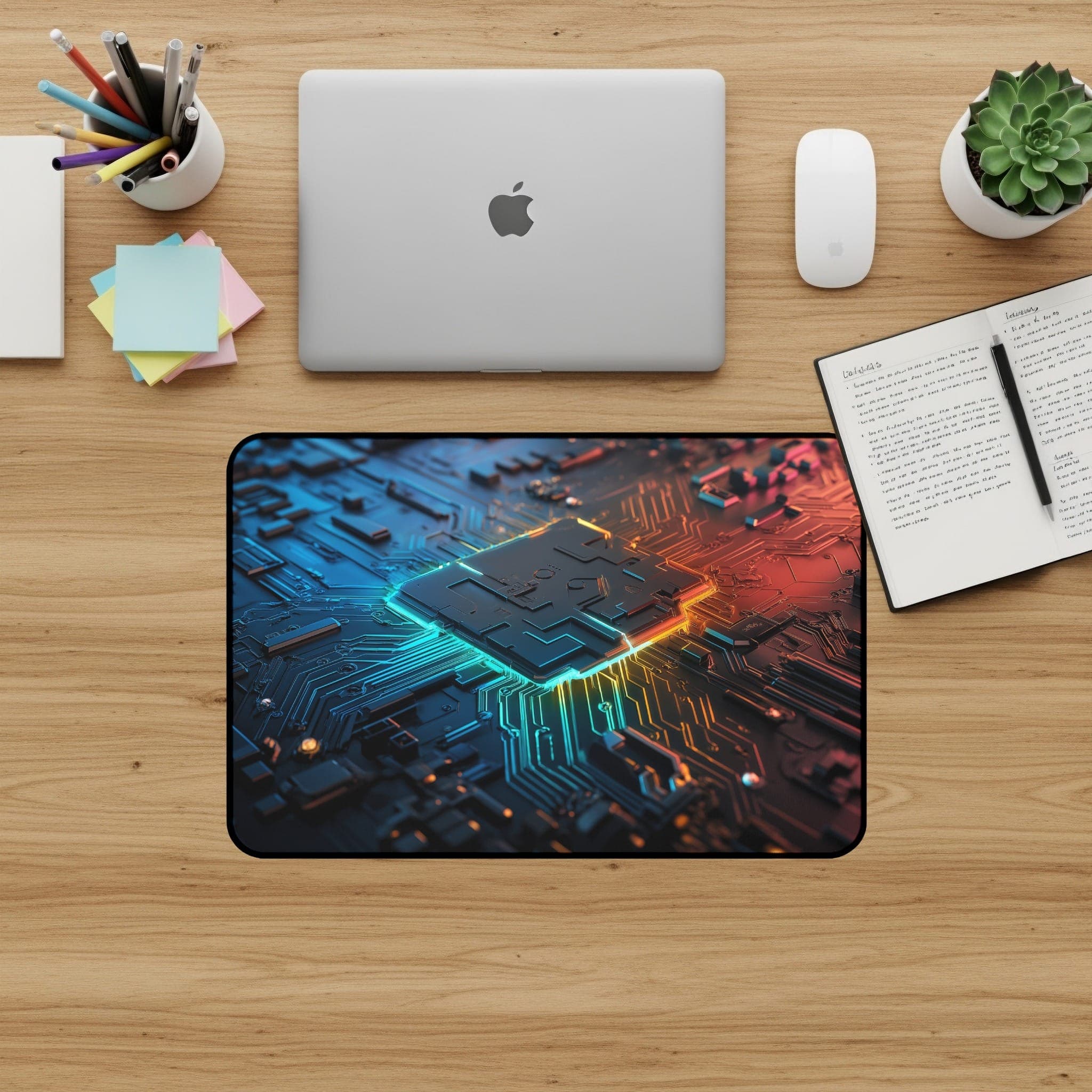 Leiterplatten-Schreibtischunterlage, Tech Desk Pad, Computer-Mauspad, futuristisches Schreibtischzubehör, Gaming-Mousepad, große Schreibtischunterlage, Desk Decor