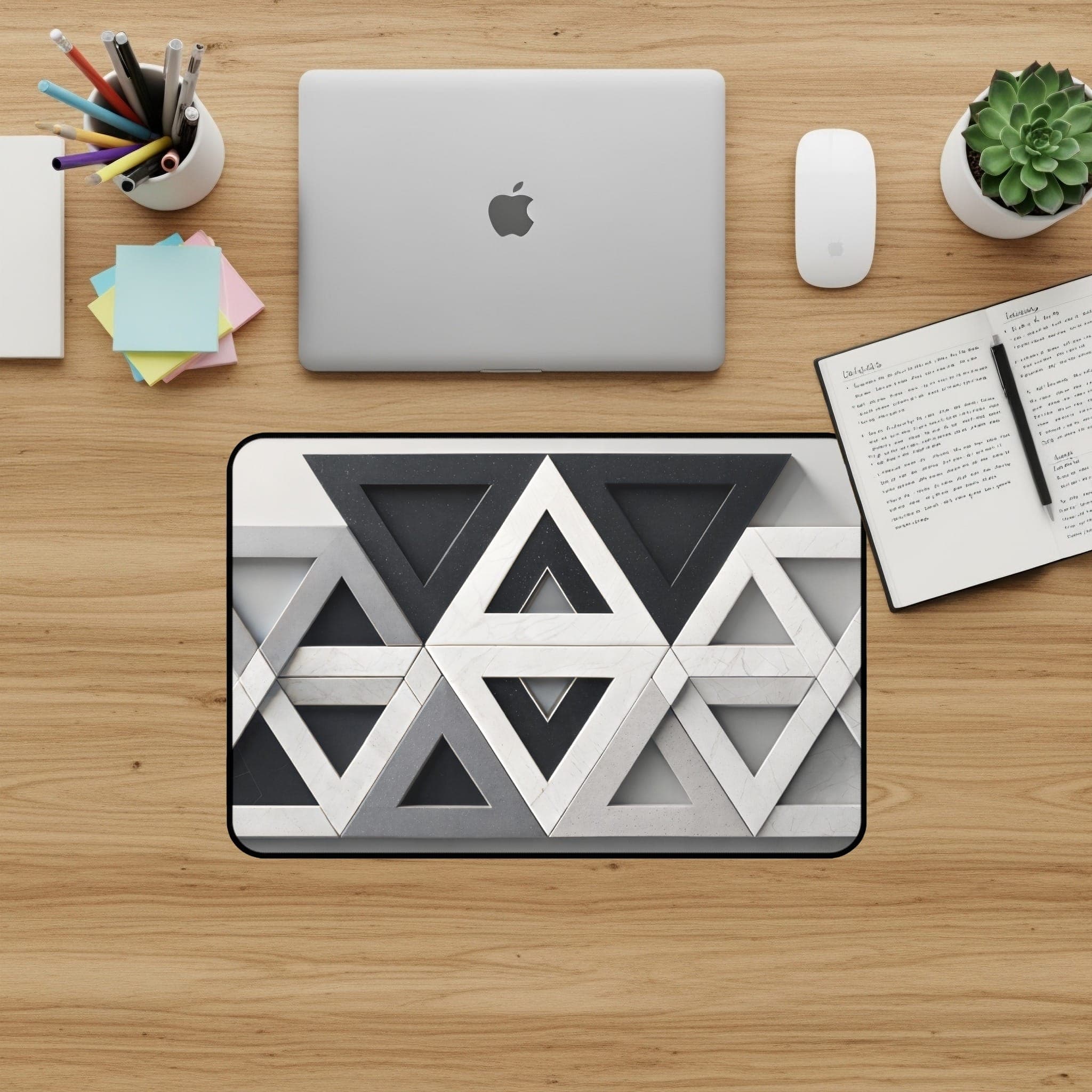 Geometric Desk Mat, Triangle Mouse Pad, Abstract Desk Pad, Modern Office Decor, Unique Desk Accessories