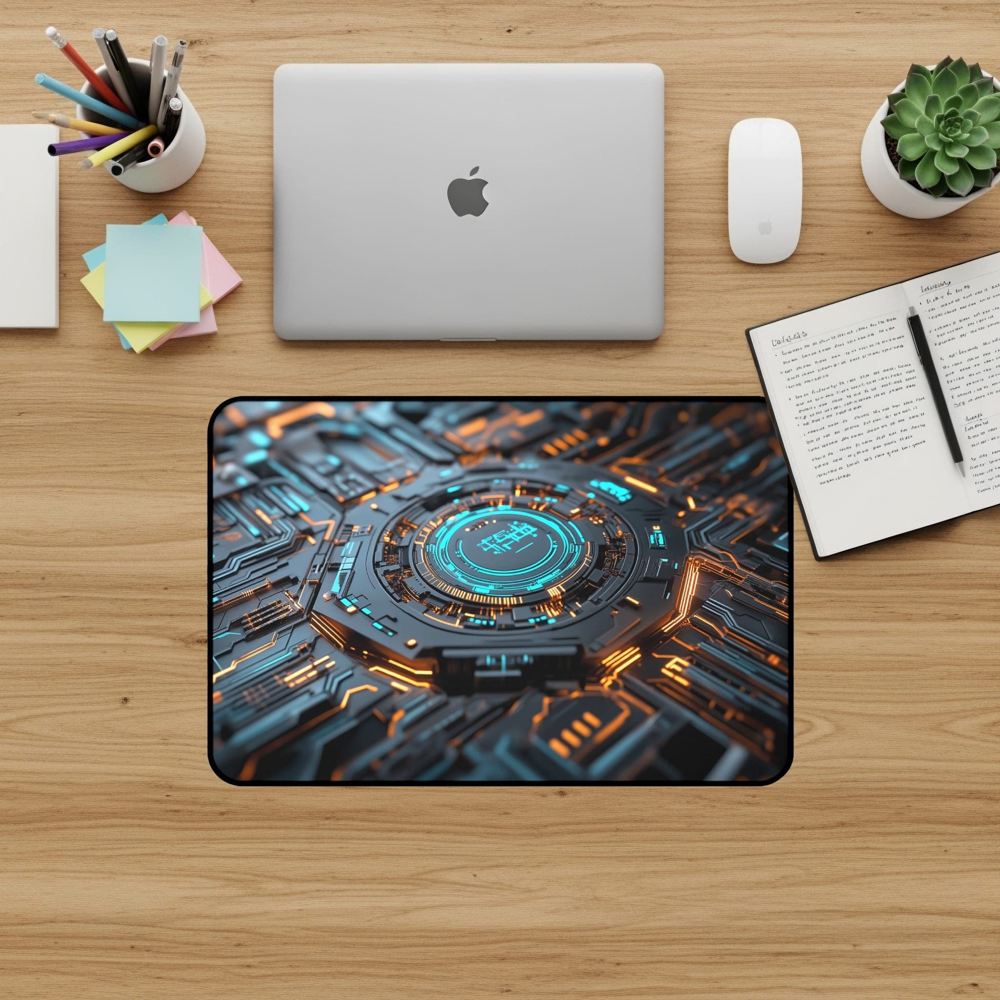 Futuristic Tech Desk Mat, Circuit Board Mouse Pad, Gaming Desk Pad, Cool Desk Accessories, Abstract Desk Decor