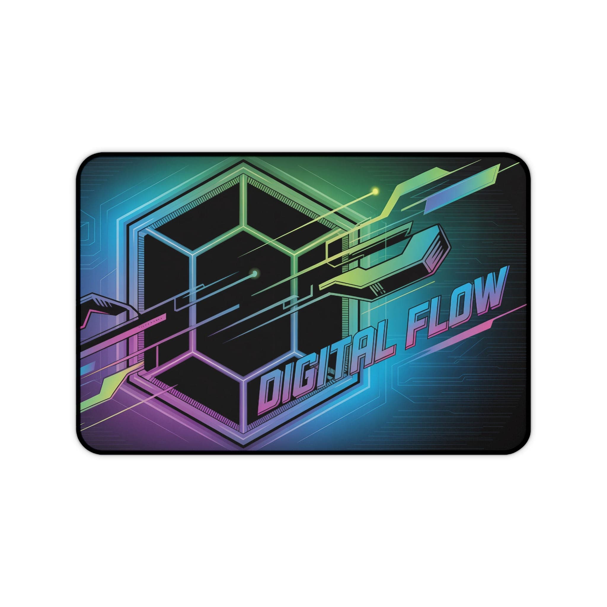 Digital Flow Schreibtischunterlage, futuristisches Mauspad, große Schreibtischunterlage, Gamer-Schreibtischzubehör, Computer-Schreibtischunterlage, Büro-Deko, extra großes Mauspad