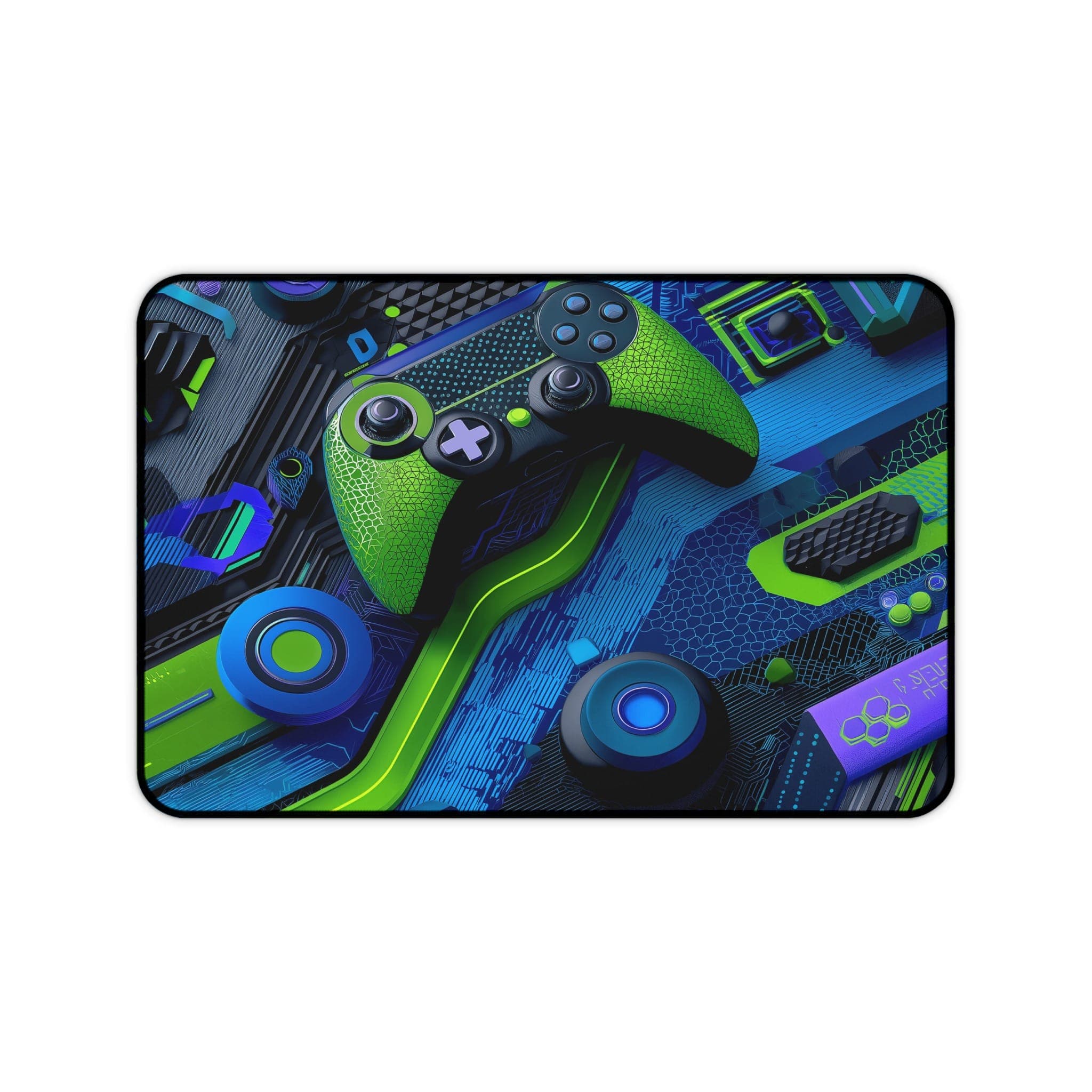 Gaming-Schreibtischunterlage, Neon-Controller-Mauspad, futuristische Schreibtischunterlage, Gamer-Zubehör, Schreibtisch-Accessoires, Computer-Schreibtischunterlage, großes Mauspad