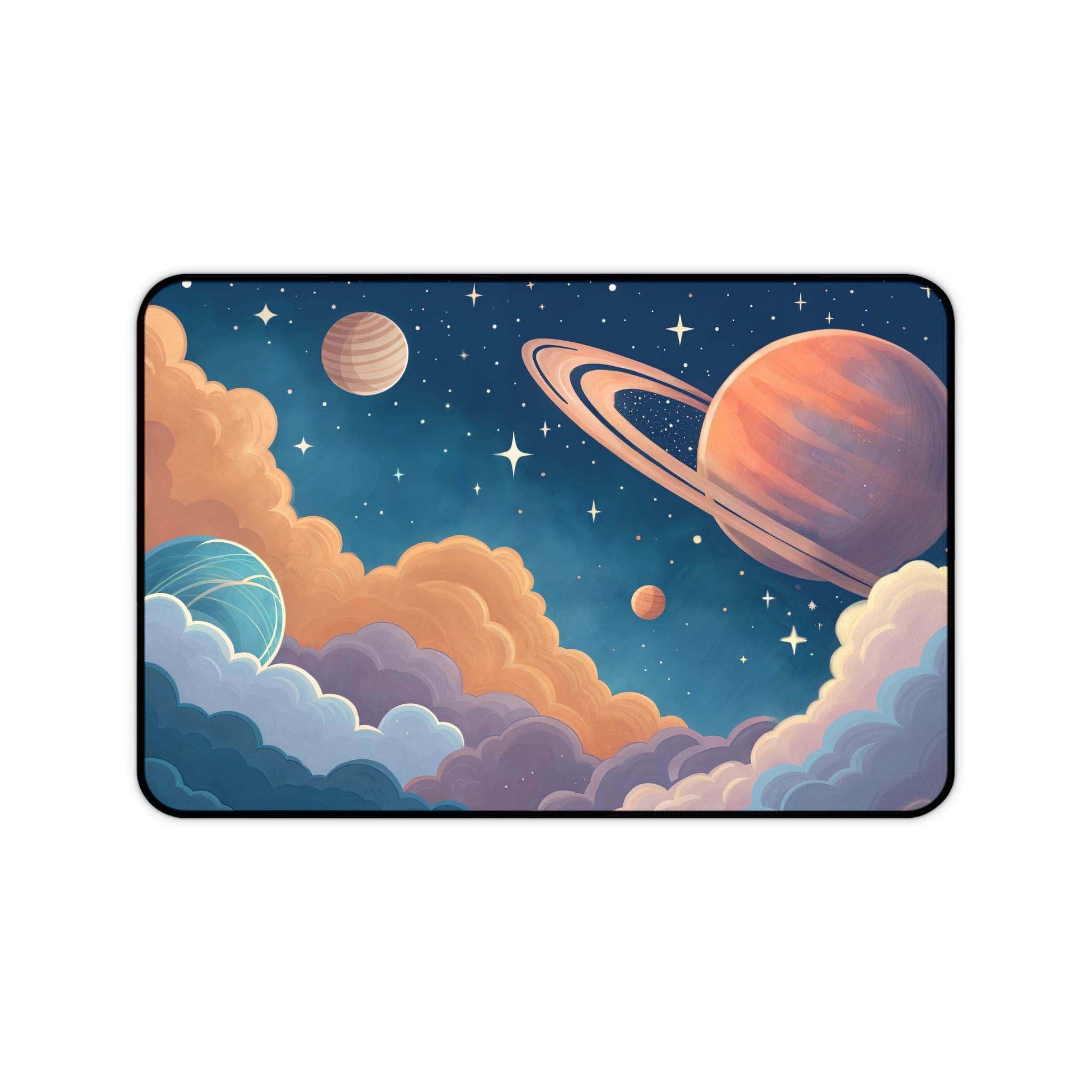 Planeten-Schreibtischunterlage, Weltraum-Mauspad, Ästhetisches Schreibtischzubehör, Galaxy Desk Pad, Himmlische Computer-Unterlage, Große Schreibtischunterlage, Saturn-Deko