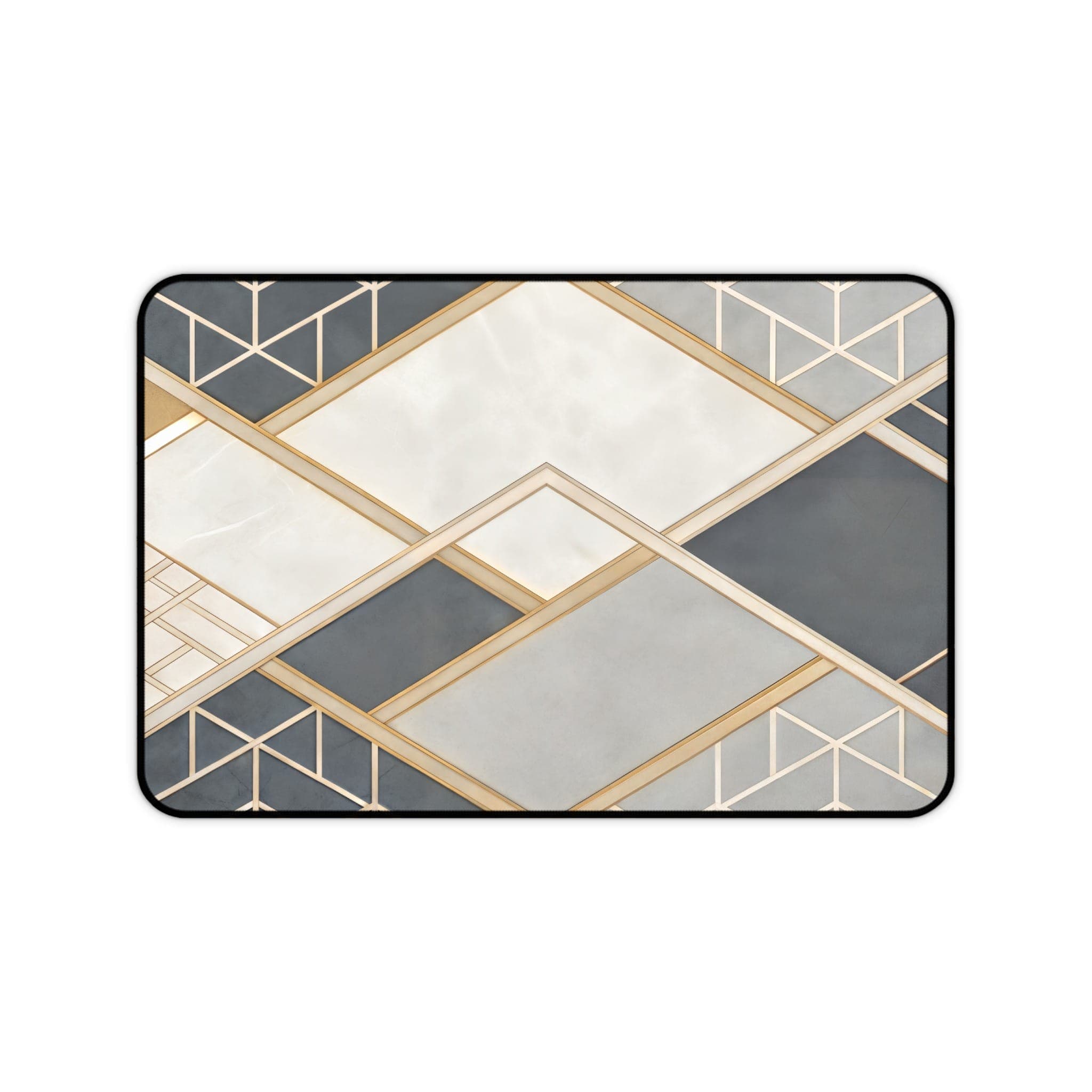 Geometric Desk Mat, Modern Mouse Pad, Abstract Desk Pad, Gold Accent, Desk Accessories, Office Decor, Work From Home, Computer Mat