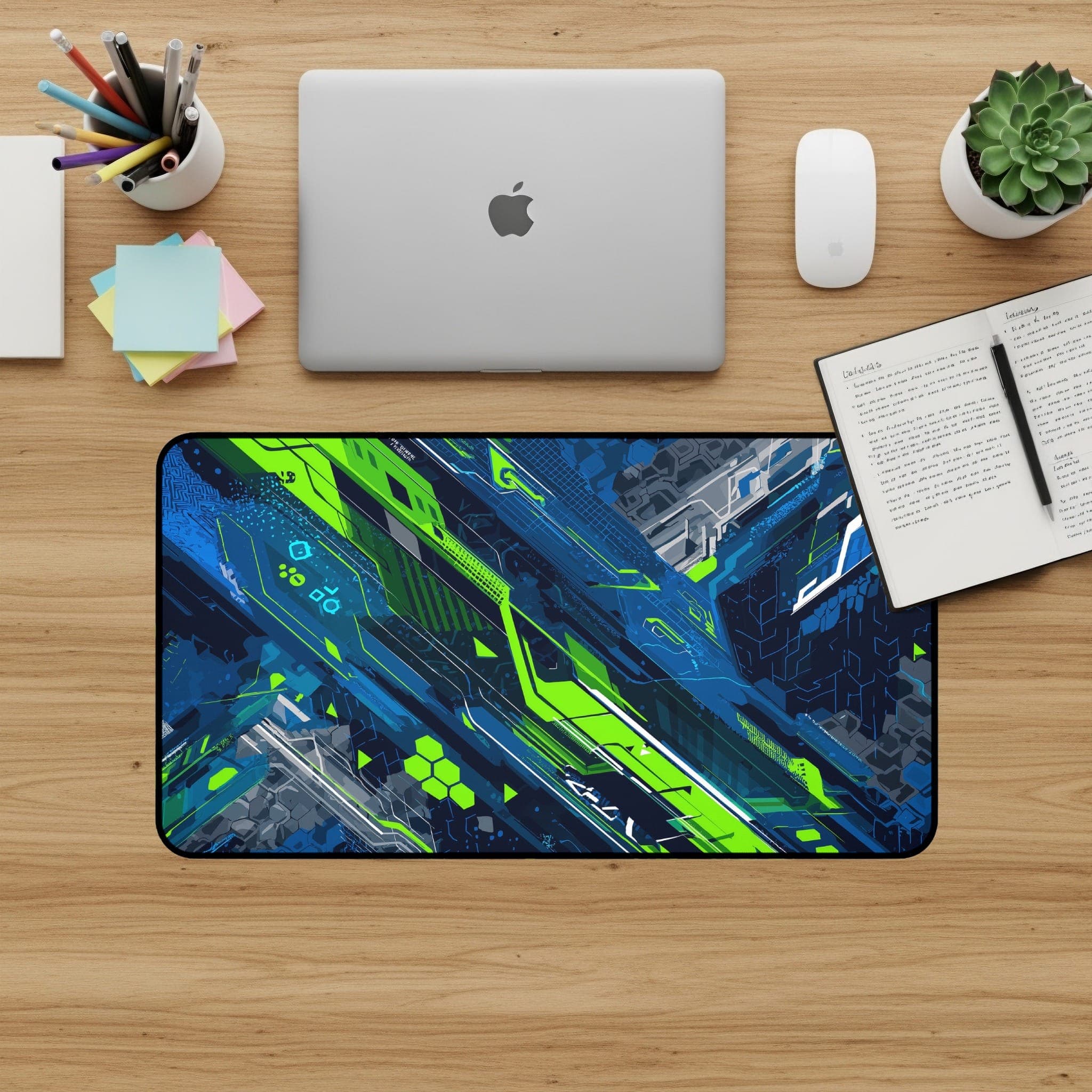Cyberpunk Desk Mat, Tech Mouse Pad, abstraktes Desk Pad, Gaming-Zubehör, Computer Desk Mat, große Schreibtischunterlage, einzigartiges Schreibtisch-Zubehör