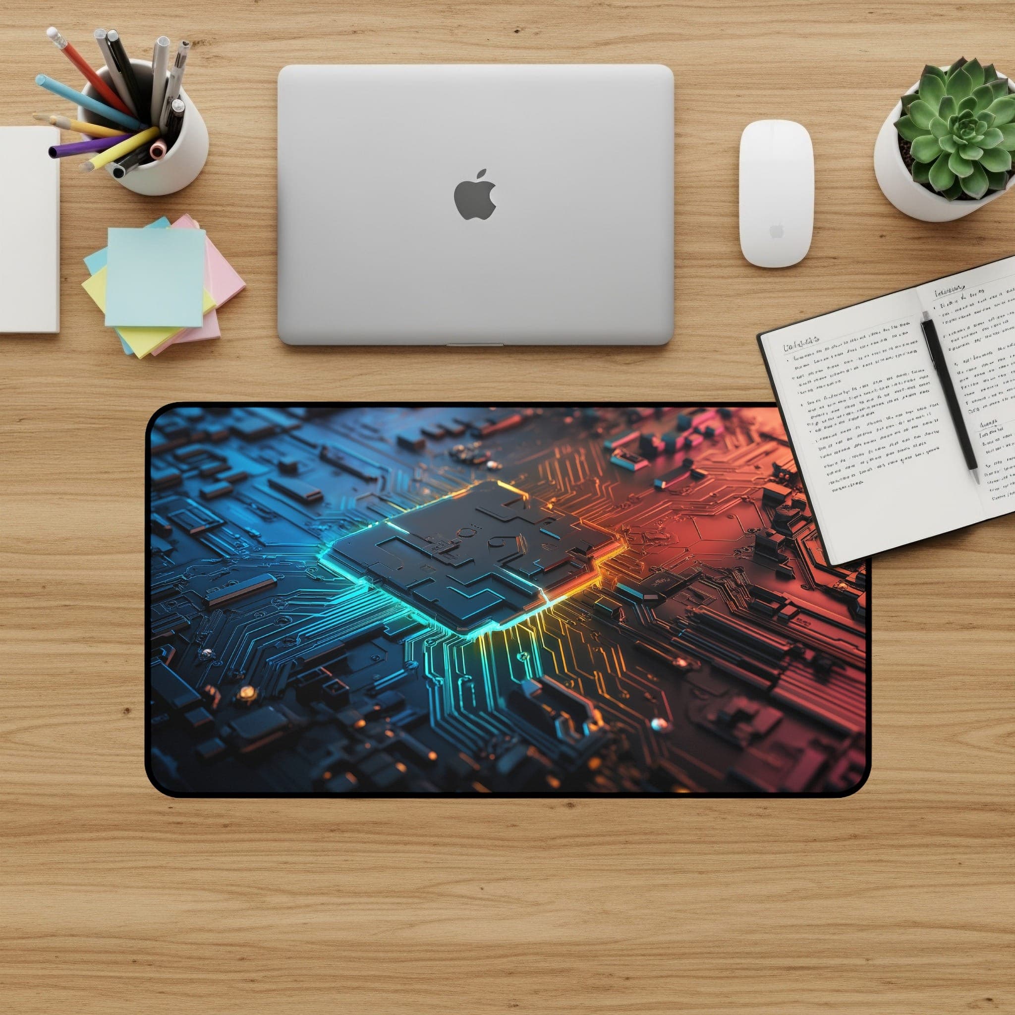Leiterplatten-Schreibtischunterlage, Tech Desk Pad, Computer-Mauspad, futuristisches Schreibtischzubehör, Gaming-Mousepad, große Schreibtischunterlage, Desk Decor