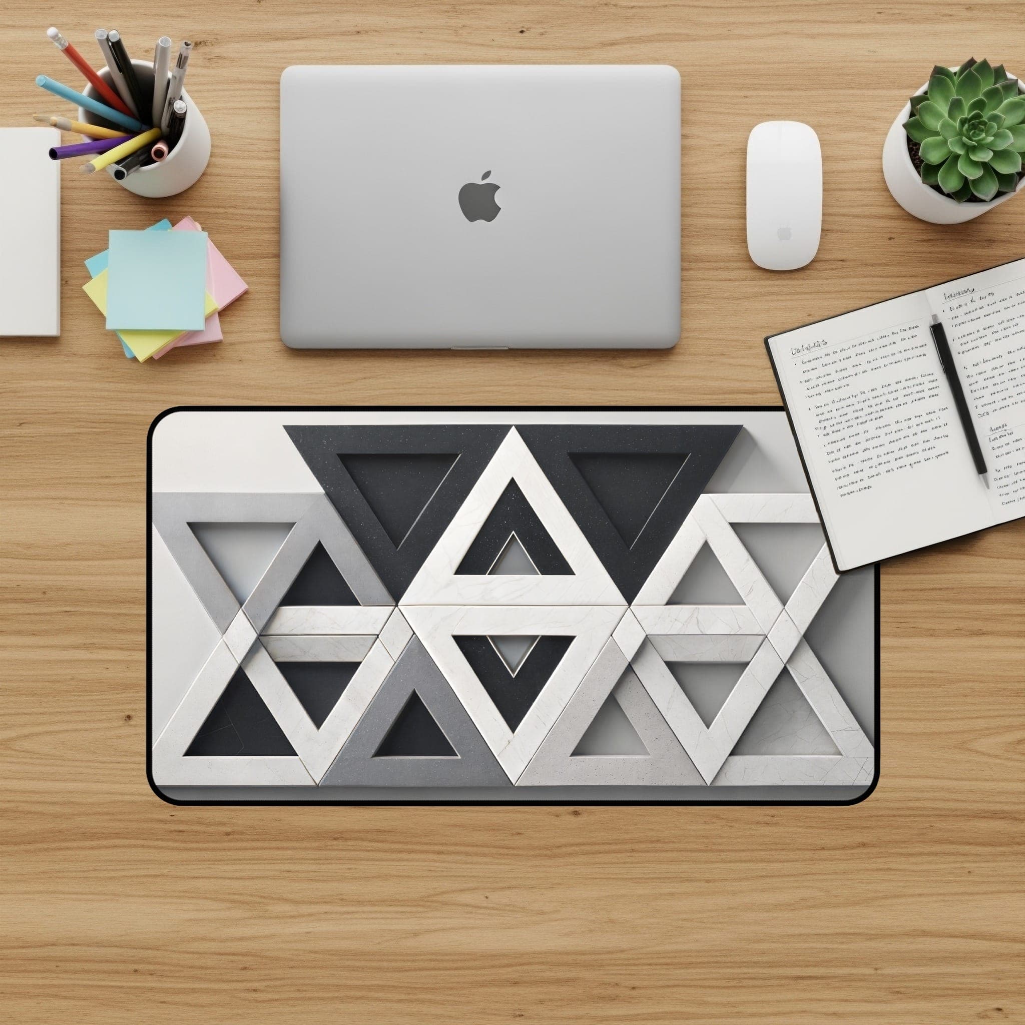 Geometric Desk Mat, Triangle Mouse Pad, Abstract Desk Pad, Modern Office Decor, Unique Desk Accessories