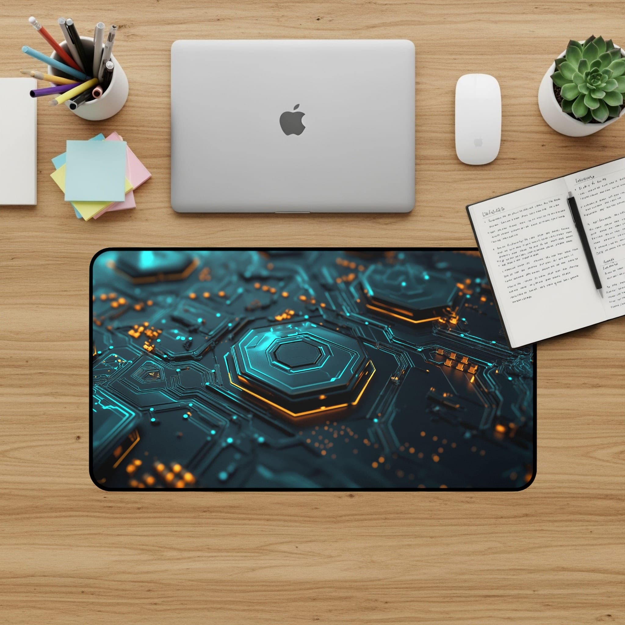 Tech-Circuit-Schreibtischunterlage, futuristisches Mauspad, Computer-Schreibtischunterlage, Gaming-Schreibtischzubehör, einzigartige Büro-Dekoration, Extended Mousepad