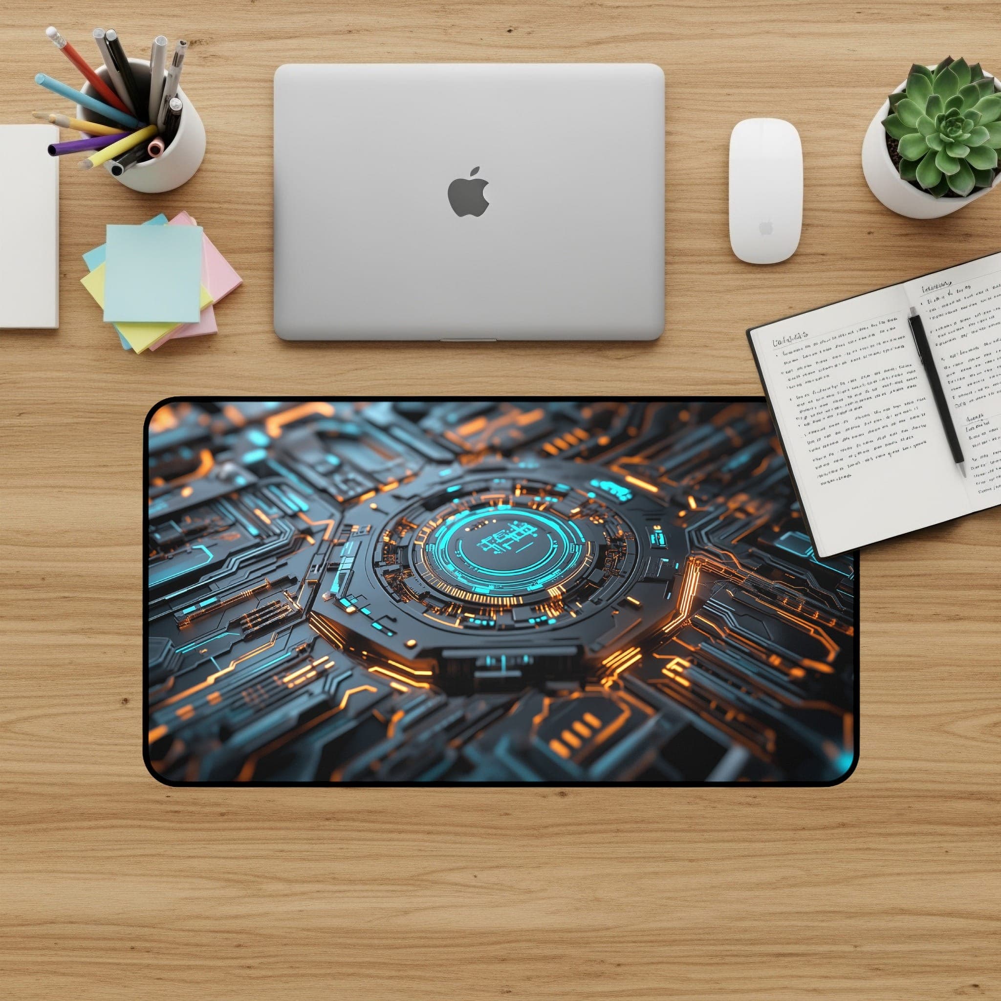 Futuristic Tech Desk Mat, Circuit Board Mouse Pad, Gaming Desk Pad, Cool Desk Accessories, Abstract Desk Decor