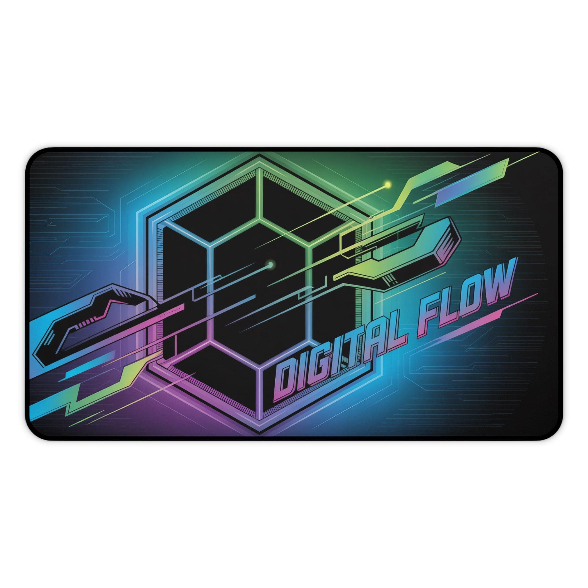 Digital Flow Schreibtischunterlage, futuristisches Mauspad, große Schreibtischunterlage, Gamer-Schreibtischzubehör, Computer-Schreibtischunterlage, Büro-Deko, extra großes Mauspad