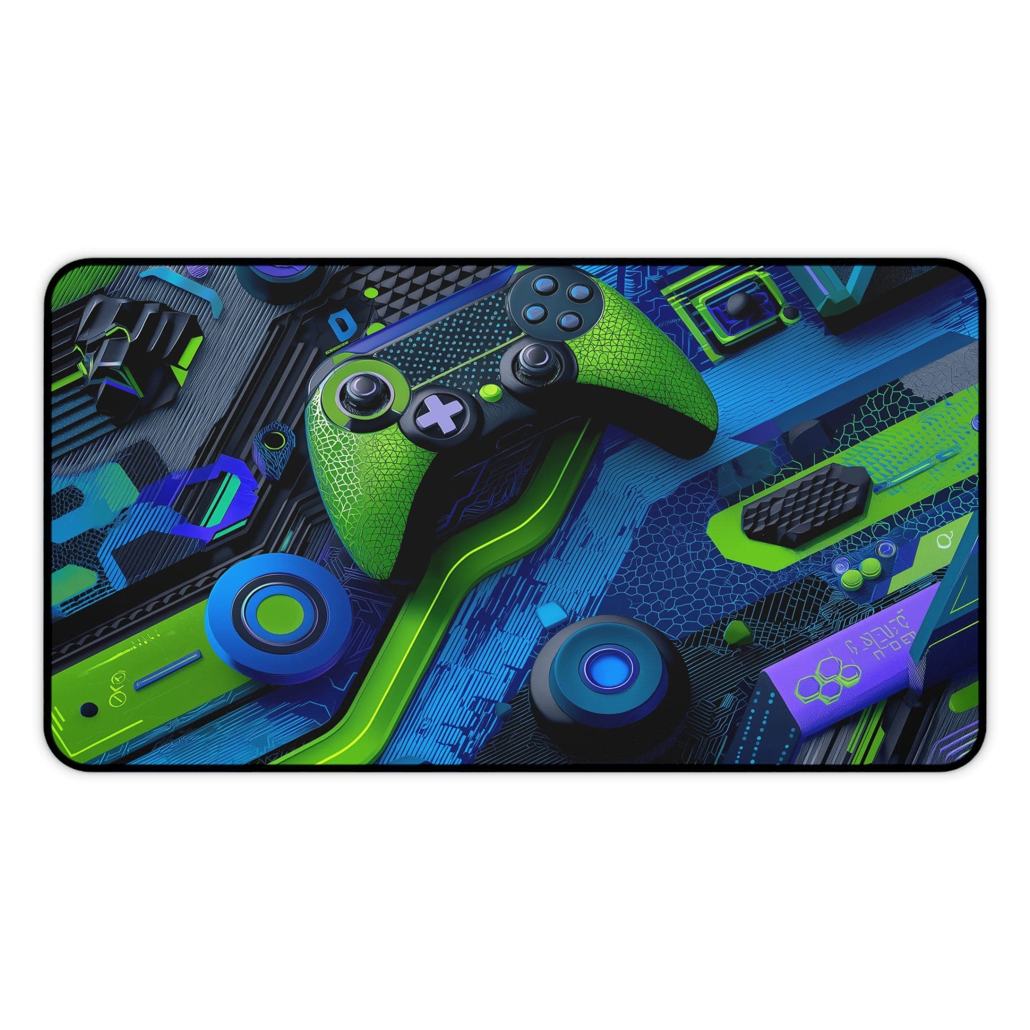 Gaming-Schreibtischunterlage, Neon-Controller-Mauspad, futuristische Schreibtischunterlage, Gamer-Zubehör, Schreibtisch-Accessoires, Computer-Schreibtischunterlage, großes Mauspad