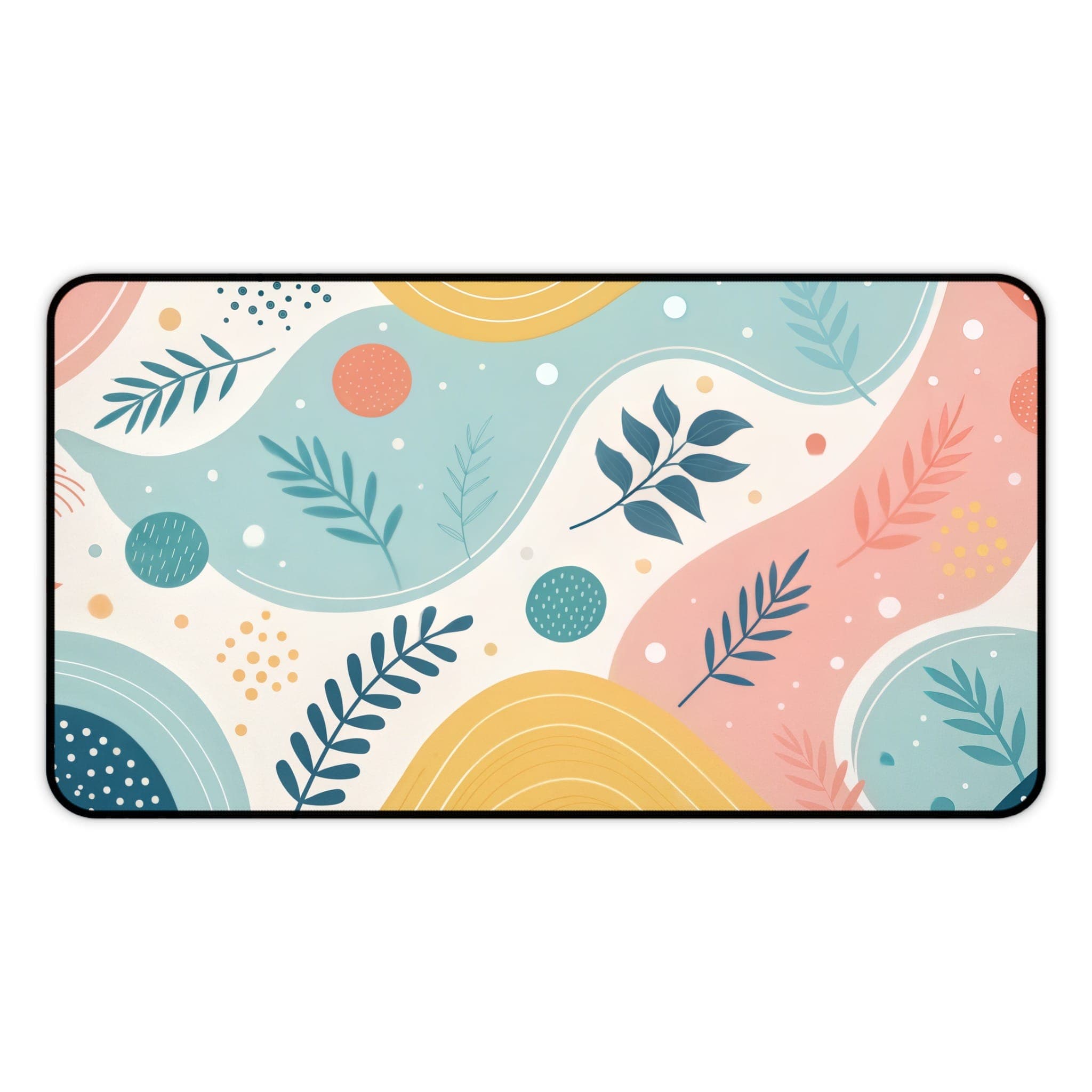 Abstrakte florale Schreibtischunterlage, stilvolles Desk Pad, botanisches Mauspad, großes Gaming Desk Mat, pastellfarbenes Schreibtisch-Zubehör, Computer-Unterlage, Büro-Deko