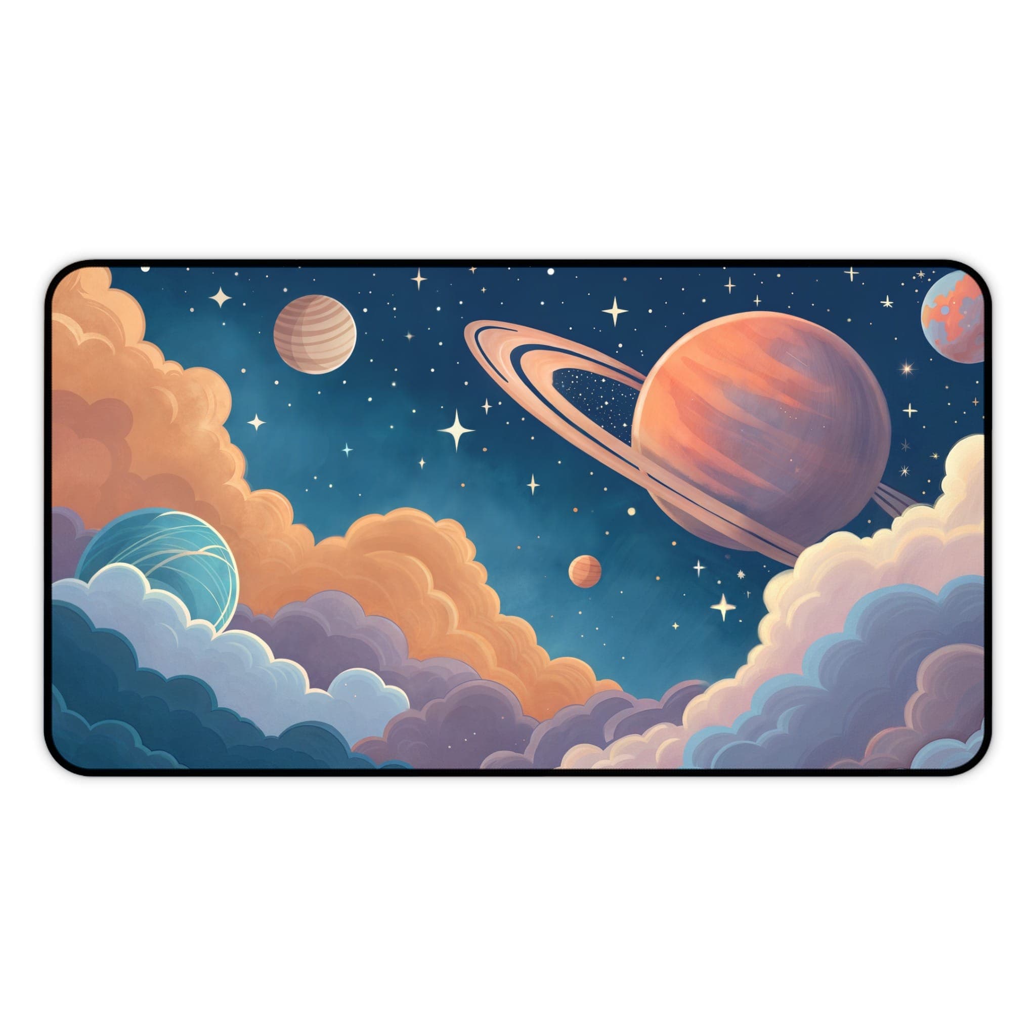 Planeten-Schreibtischunterlage, Weltraum-Mauspad, Ästhetisches Schreibtischzubehör, Galaxy Desk Pad, Himmlische Computer-Unterlage, Große Schreibtischunterlage, Saturn-Deko