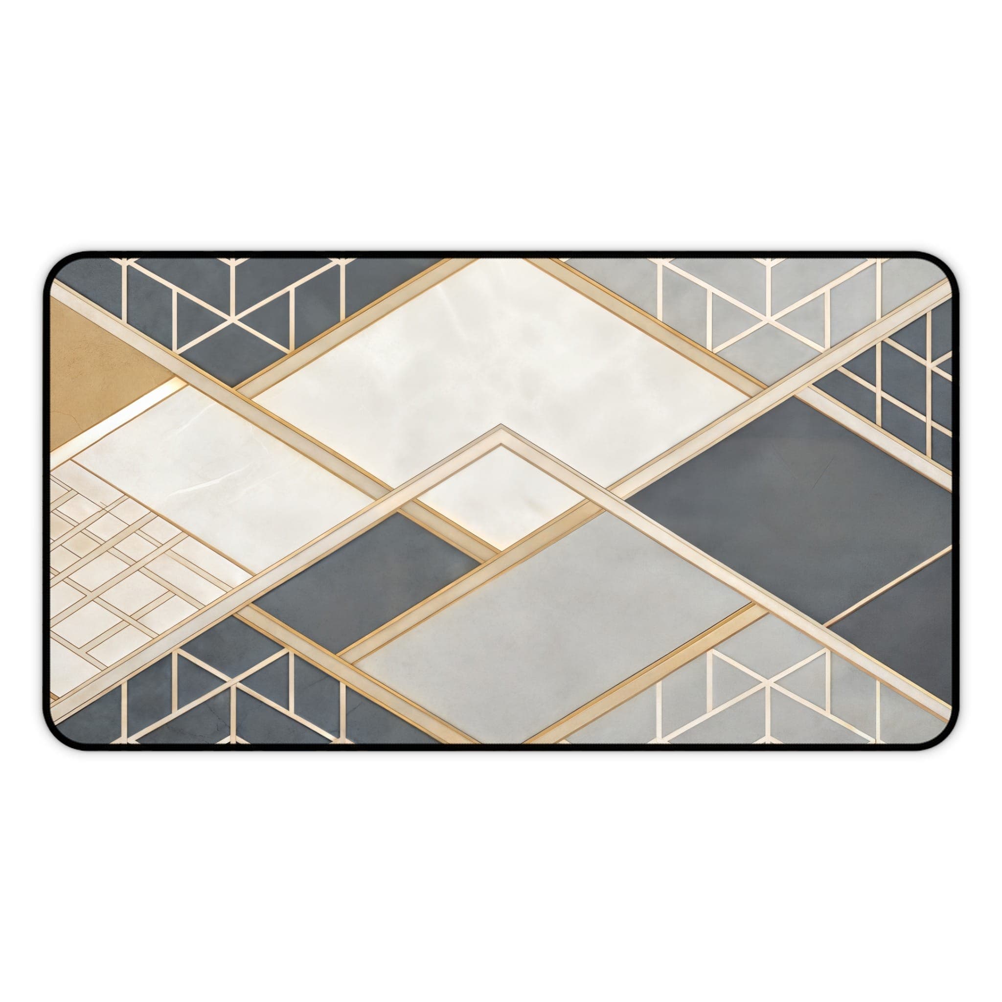 Geometric Desk Mat, Modern Mouse Pad, Abstract Desk Pad, Gold Accent, Desk Accessories, Office Decor, Work From Home, Computer Mat