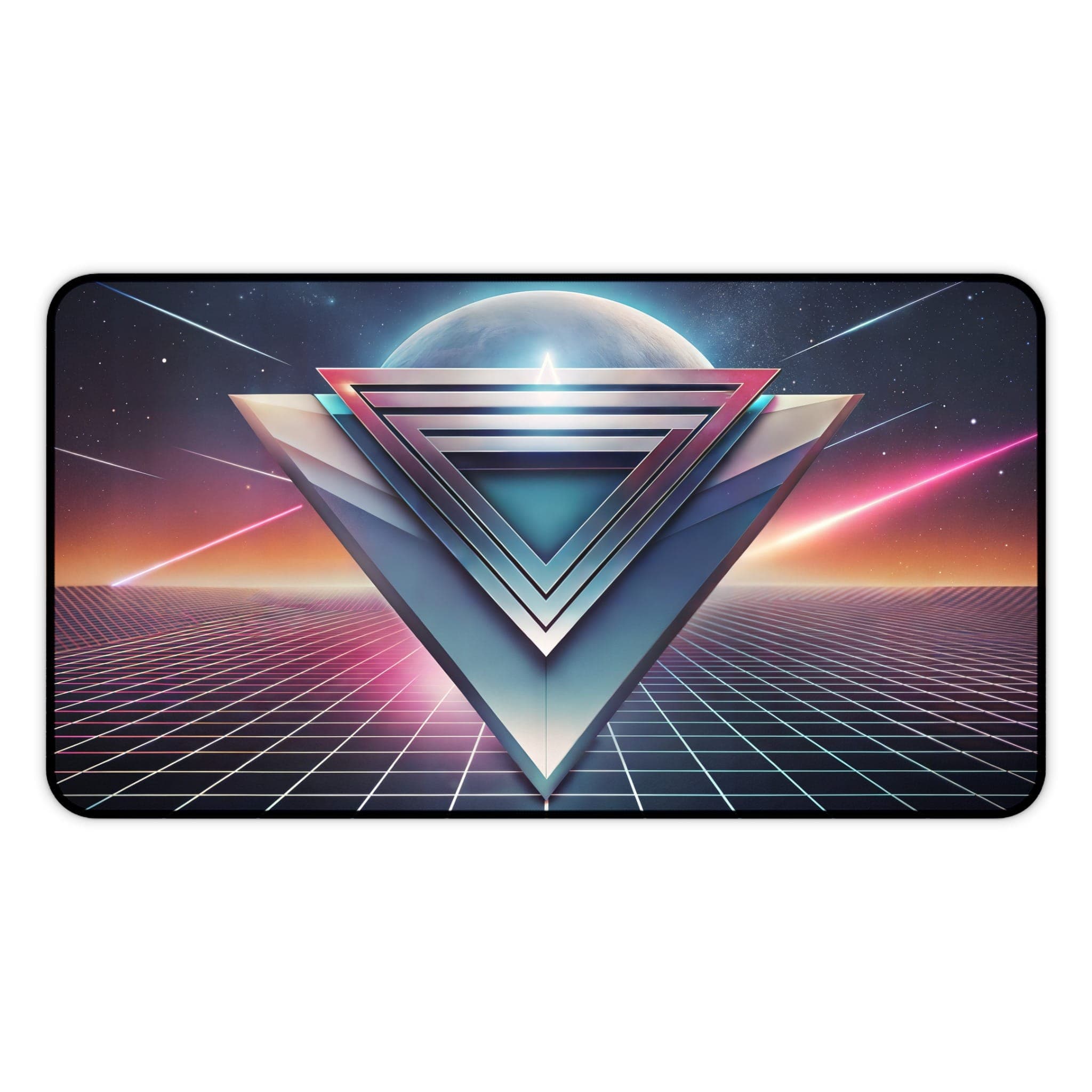 Retro Wave Desk Mat, Synthwave Mouse Pad, 80s Aesthetic Desk Pad, Gaming Accessories, Vaporwave Style Desk Mat, Cosmic Mousepad