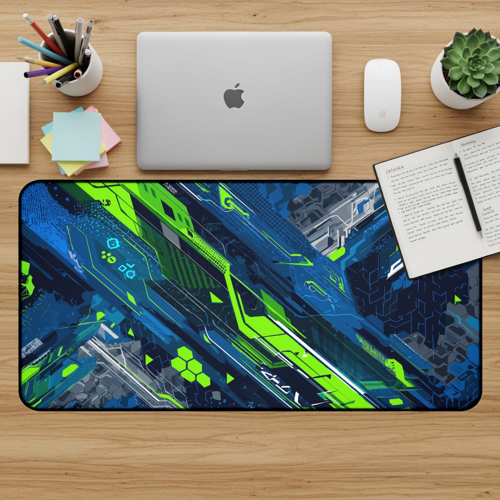 Cyberpunk Desk Mat, Tech Mouse Pad, abstraktes Desk Pad, Gaming-Zubehör, Computer Desk Mat, große Schreibtischunterlage, einzigartiges Schreibtisch-Zubehör