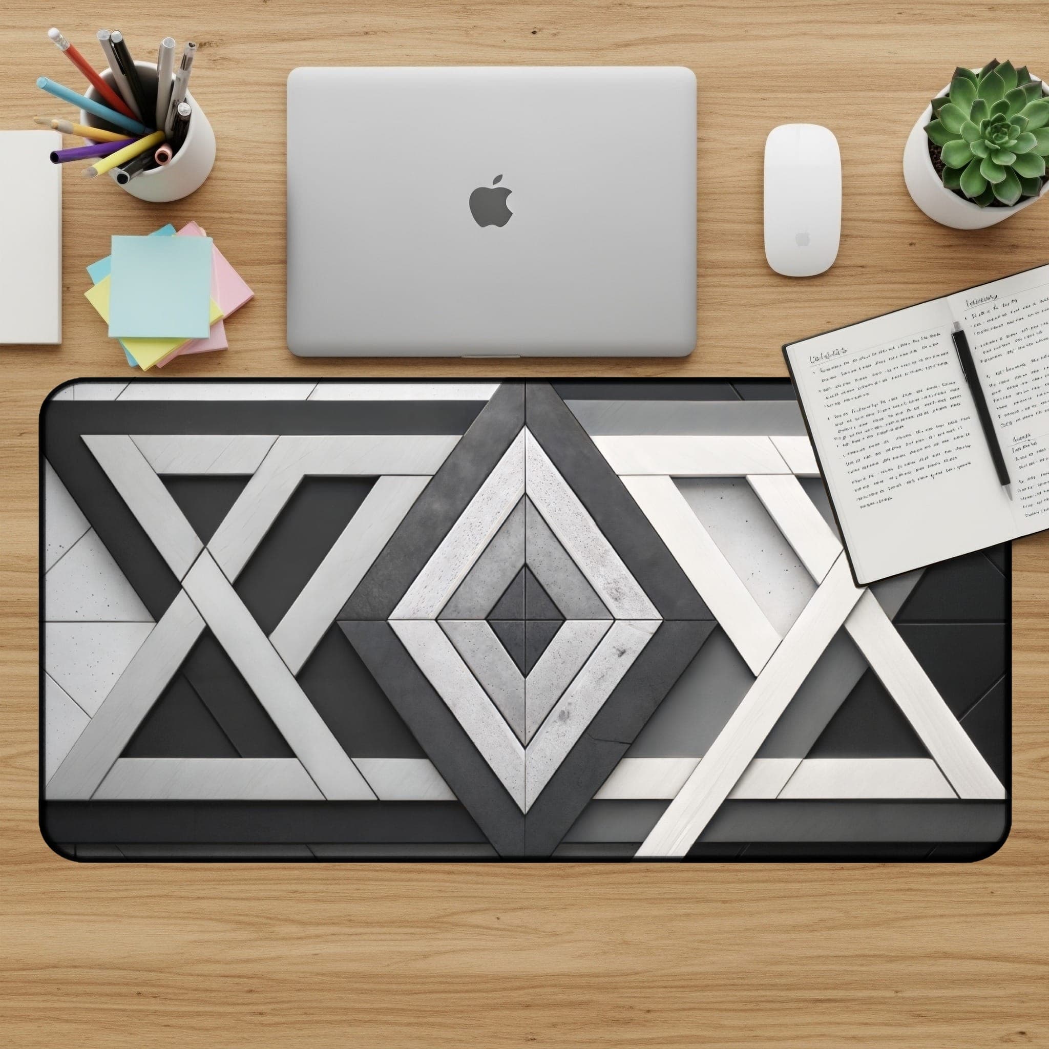 Geometrische Schreibtischunterlage, Abstraktes Mauspad, Moderne Schreibtischunterlage, Einzigartiges Schreibtischzubehör, Minimalistisches Home-Decor, Work-from-Home-Setup
