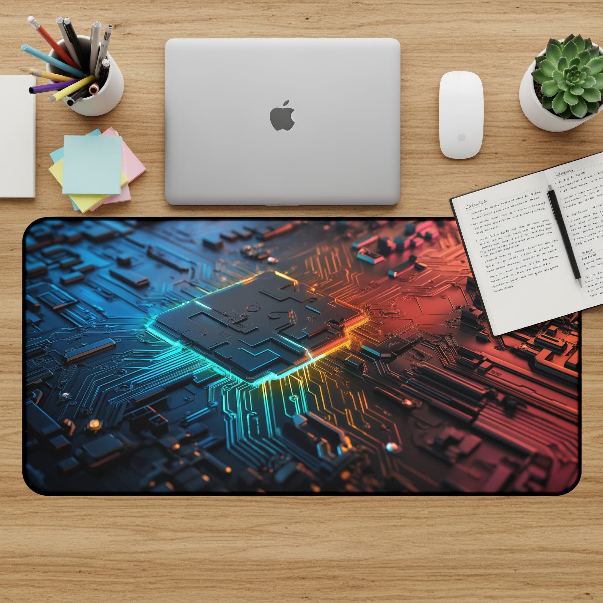 Leiterplatten-Schreibtischunterlage, Tech Desk Pad, Computer-Mauspad, futuristisches Schreibtischzubehör, Gaming-Mousepad, große Schreibtischunterlage, Desk Decor