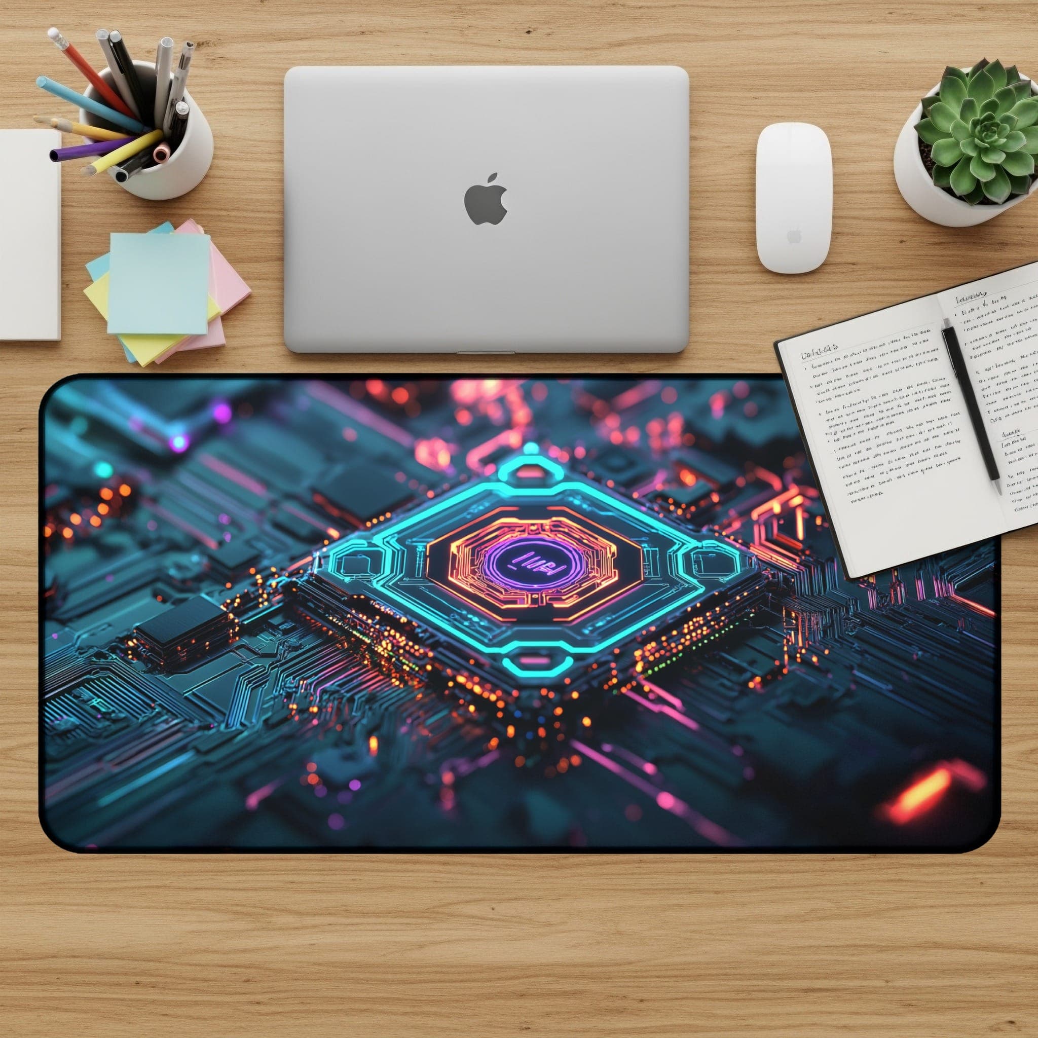 Tech Desk Mat, Leiterplatten-Mauspad, futuristische Schreibtischunterlage, Computer-Zubehör, Gaming Desk Mat, Büro-Dekor