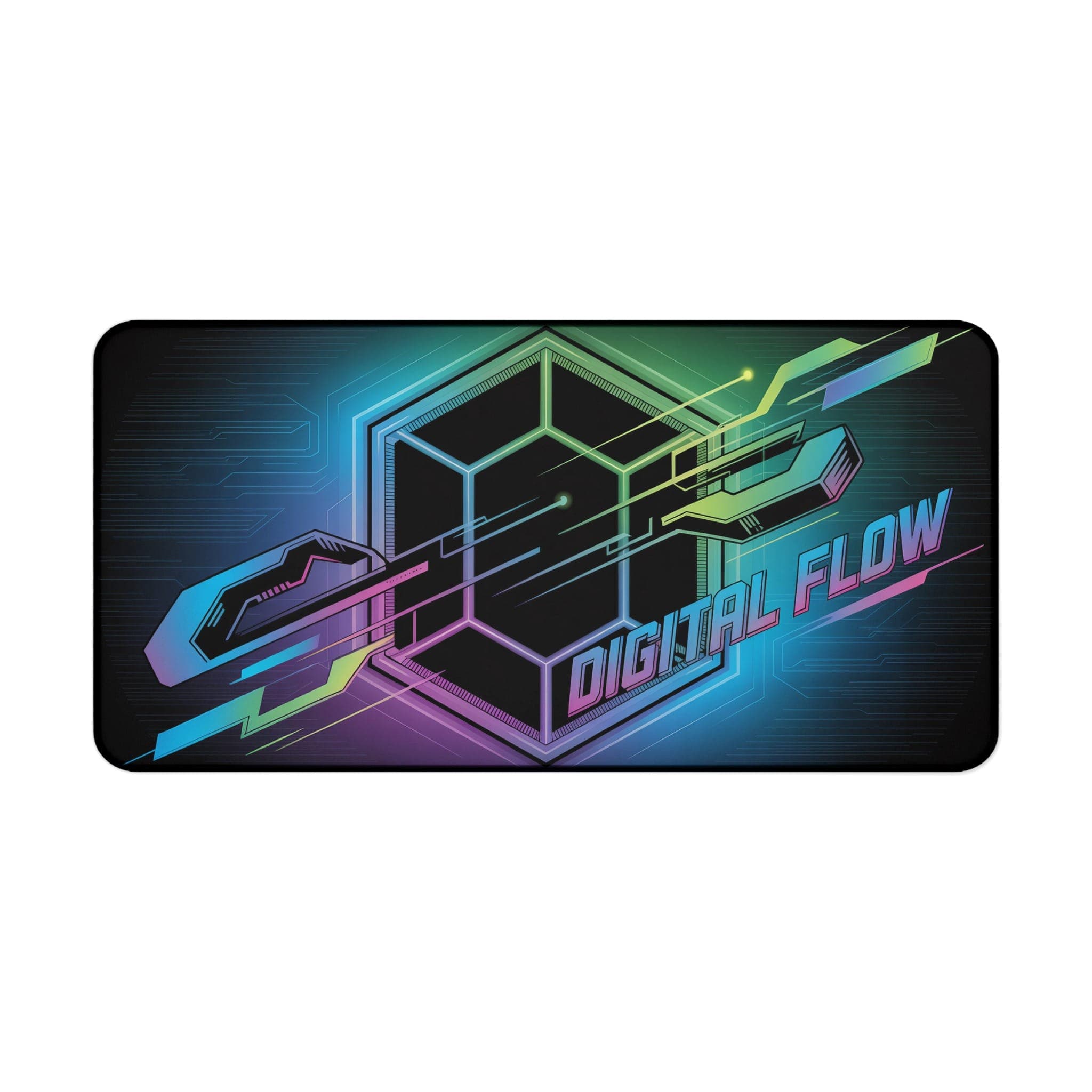 Digital Flow Schreibtischunterlage, futuristisches Mauspad, große Schreibtischunterlage, Gamer-Schreibtischzubehör, Computer-Schreibtischunterlage, Büro-Deko, extra großes Mauspad