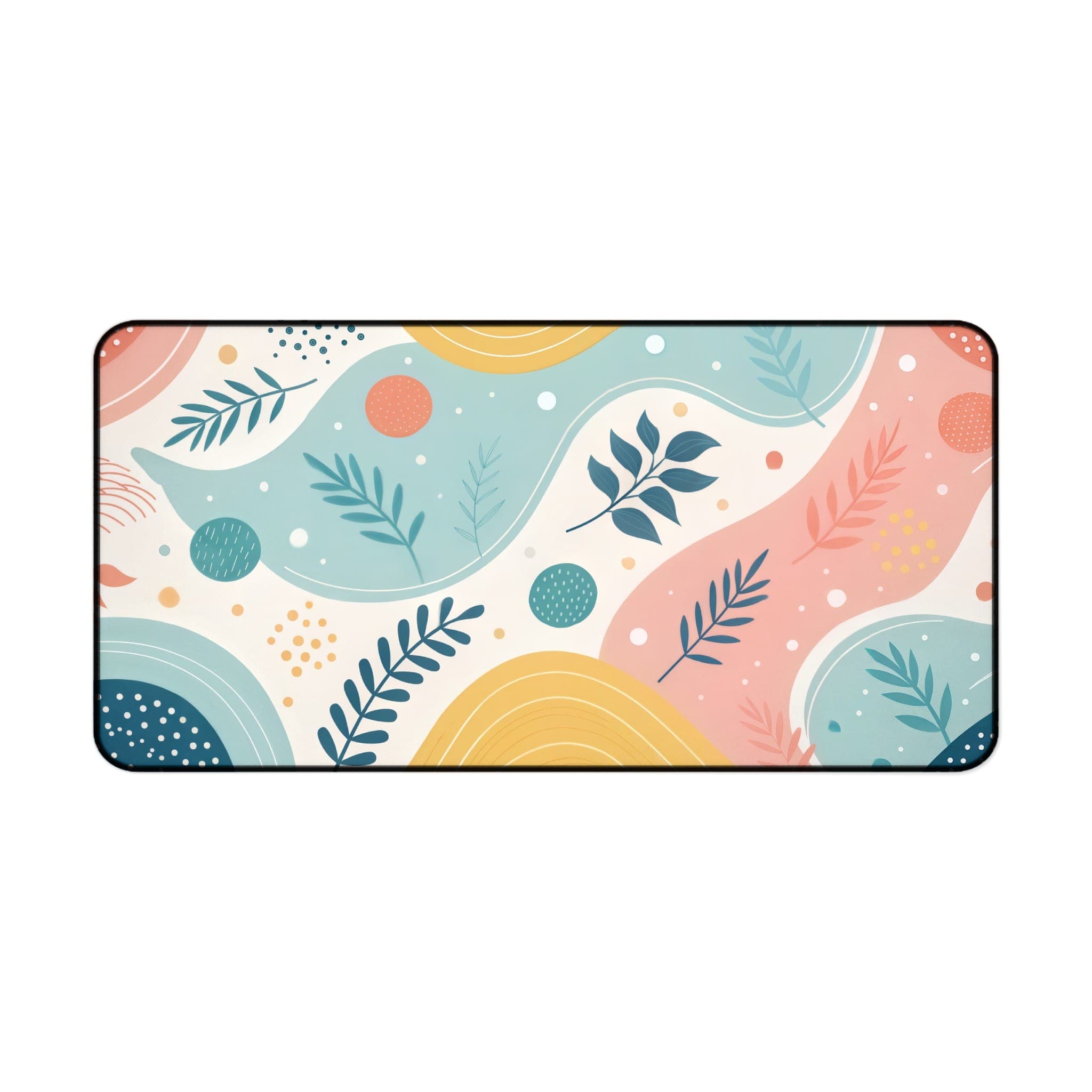 Abstrakte florale Schreibtischunterlage, stilvolles Desk Pad, botanisches Mauspad, großes Gaming Desk Mat, pastellfarbenes Schreibtisch-Zubehör, Computer-Unterlage, Büro-Deko