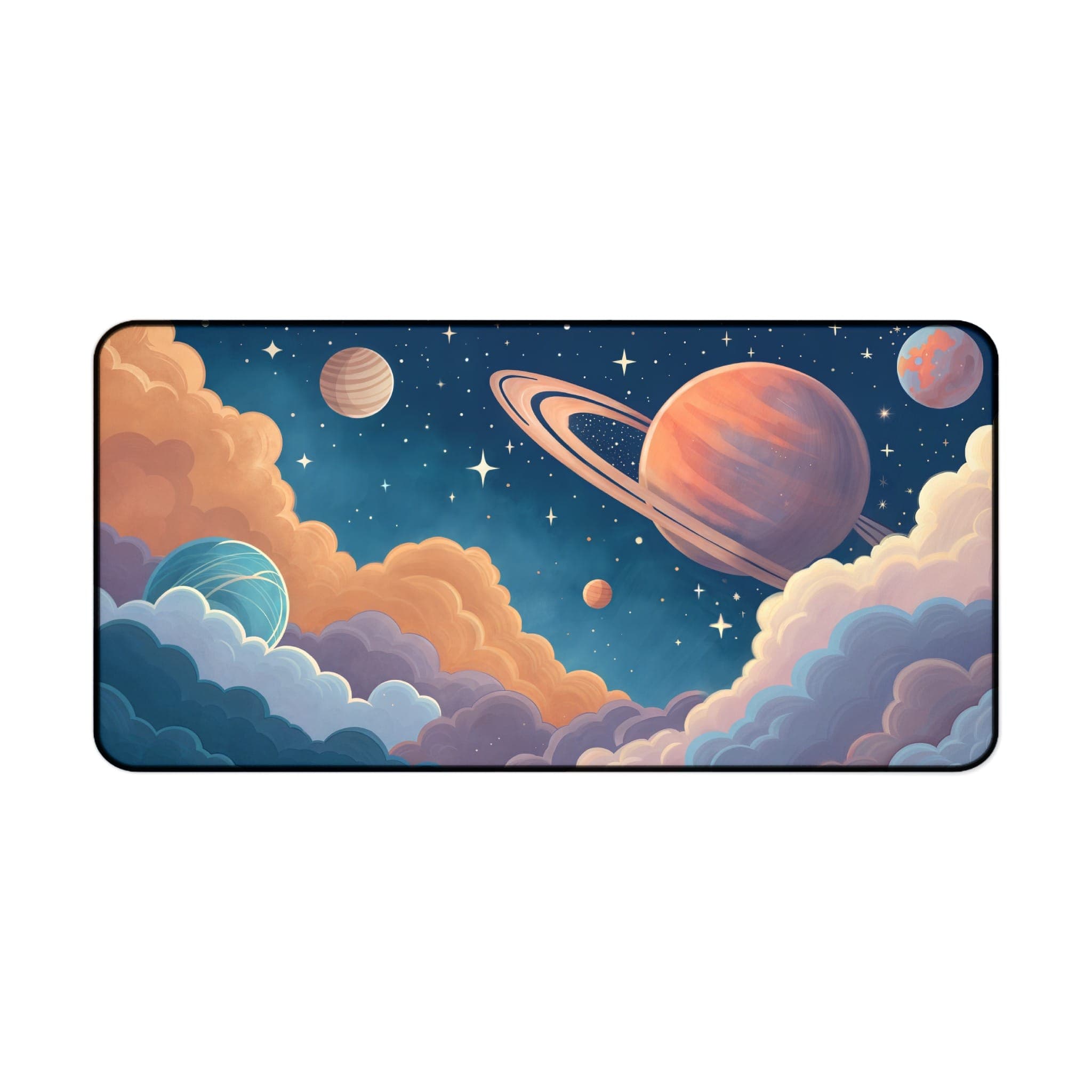 Planeten-Schreibtischunterlage, Weltraum-Mauspad, Ästhetisches Schreibtischzubehör, Galaxy Desk Pad, Himmlische Computer-Unterlage, Große Schreibtischunterlage, Saturn-Deko