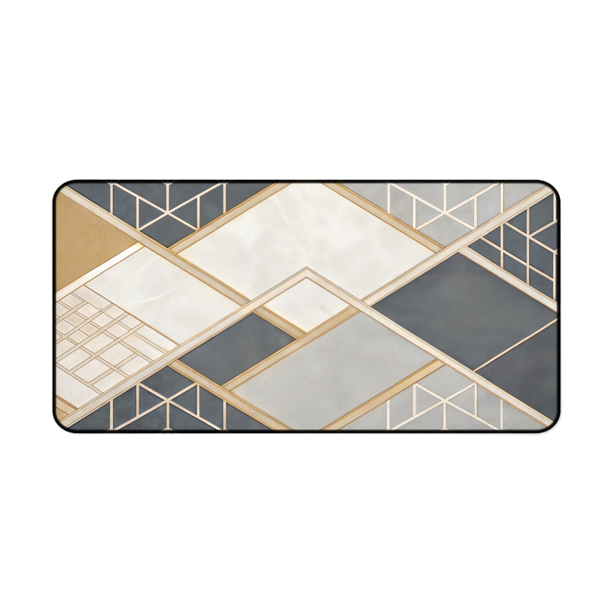 Geometric Desk Mat, Modern Mouse Pad, Abstract Desk Pad, Gold Accent, Desk Accessories, Office Decor, Work From Home, Computer Mat