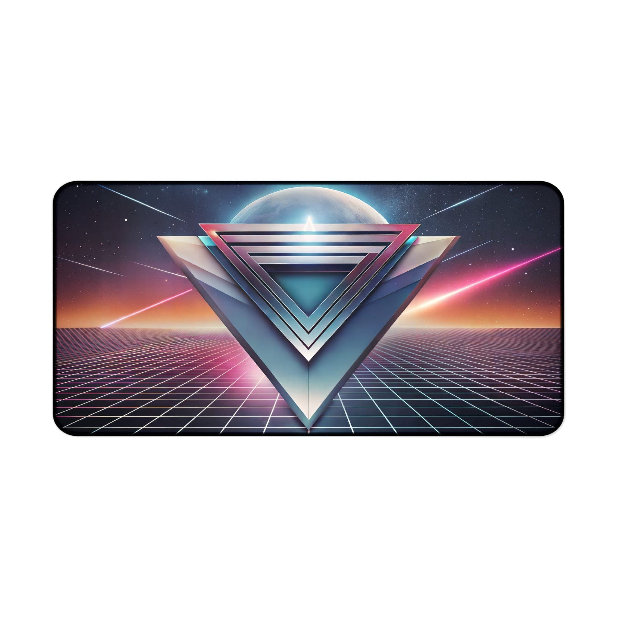 Retro Wave Desk Mat, Synthwave Mouse Pad, 80s Aesthetic Desk Pad, Gaming Accessories, Vaporwave Style Desk Mat, Cosmic Mousepad