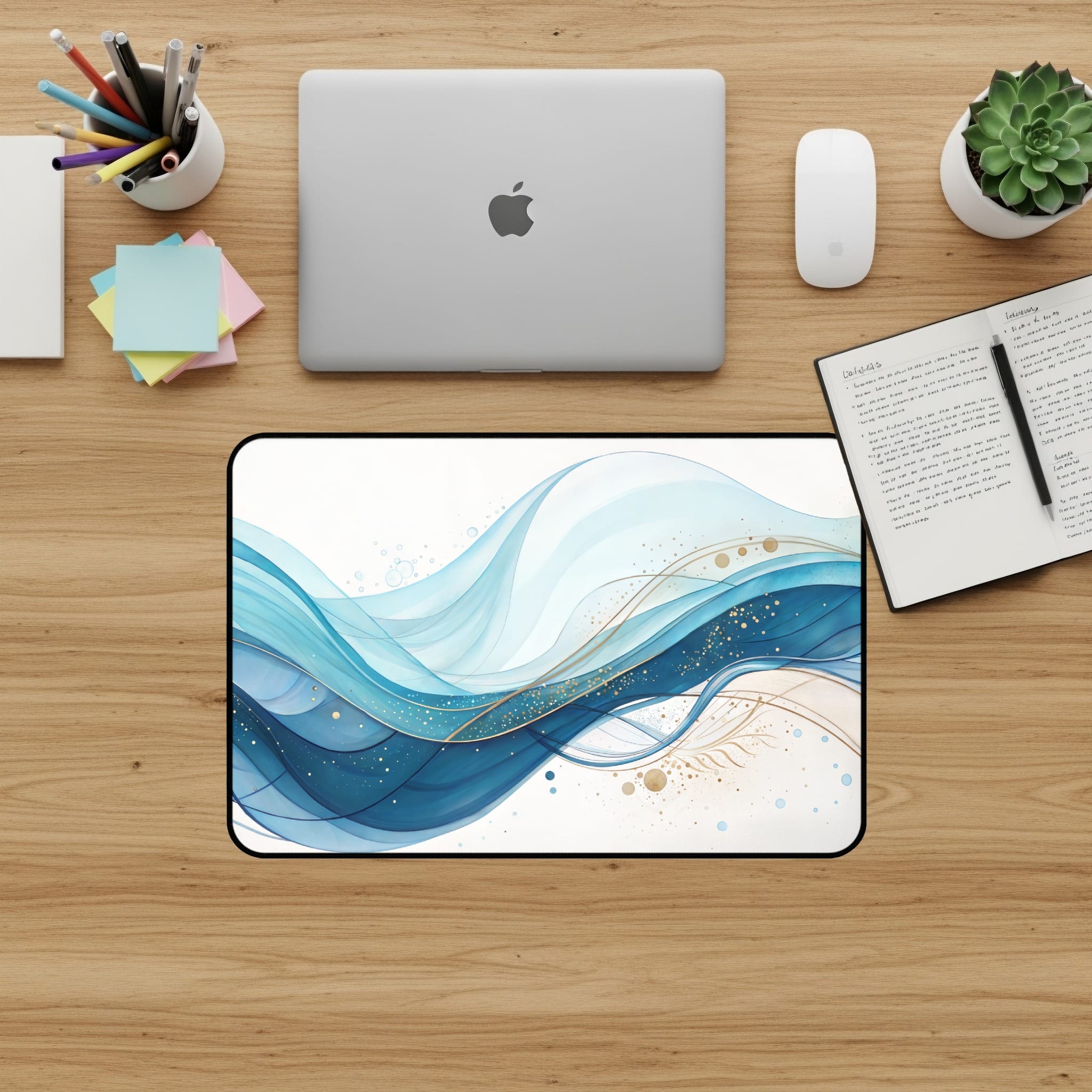 Abstract Wave Desk Mat, Stylish Mouse Pad, Large Desk Pad, Gaming Desk Mat, Aesthetic Desk Accessories, Office Decor, Modern Desk Mat - Image 5