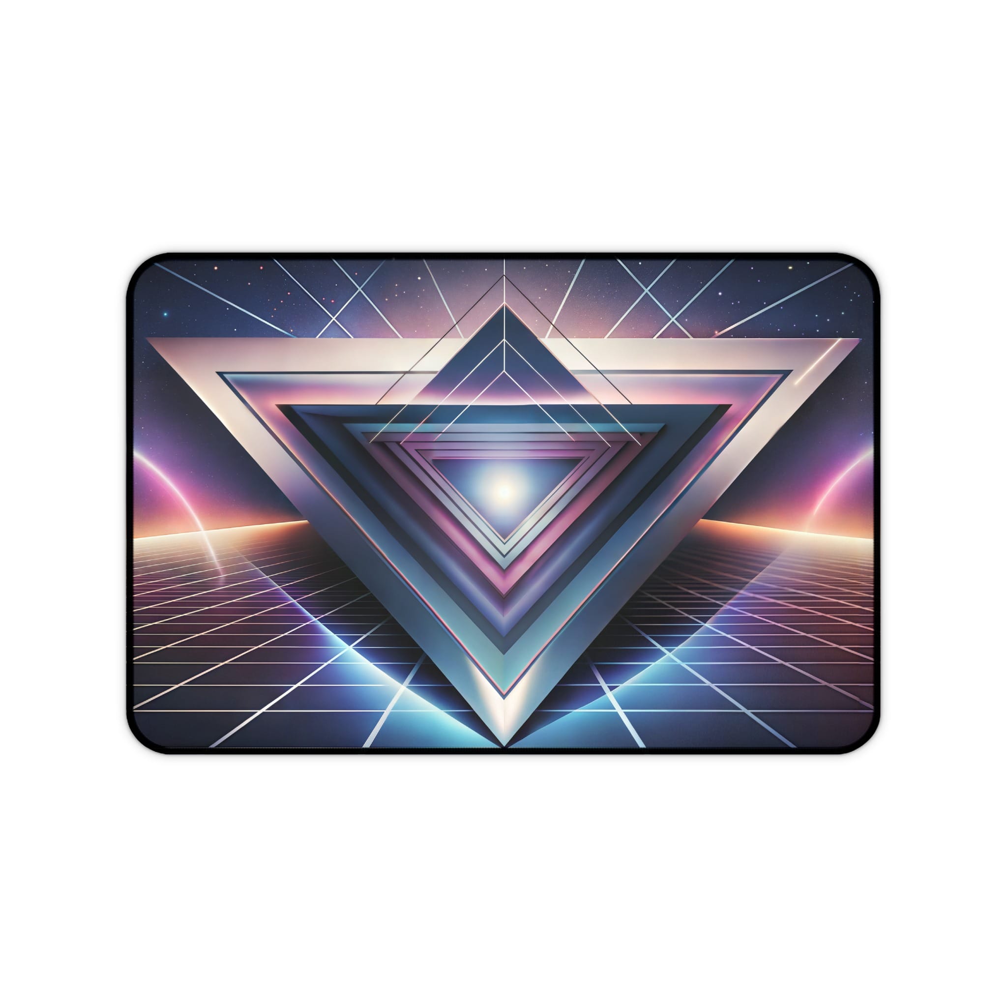 Retro Triangle Desk Mat, Aesthetic Mouse Pad, Synthwave Desk Pad, 80s Computer Mat, Gaming Desk Mat, Cool Desk Accessories - Image 6