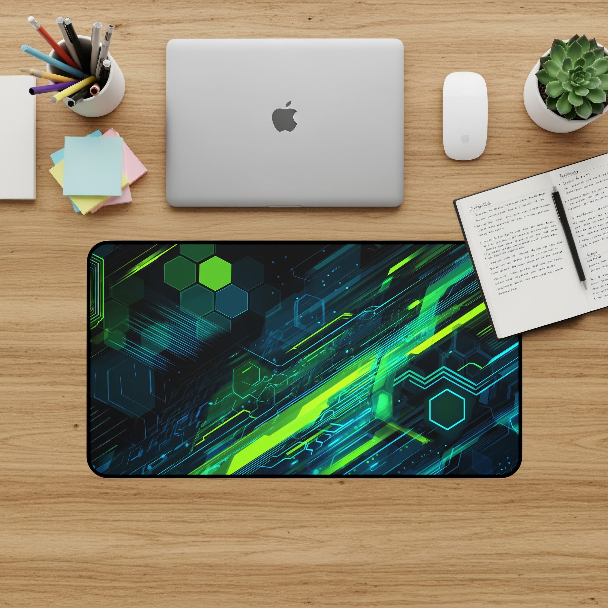 Cyberpunk Desk Mat, Tech Mouse Pad, Gaming Desk Pad, Large Desk Mat, Futuristic Accessories, Aesthetic Desk Mat, PC Accessories - Image 3