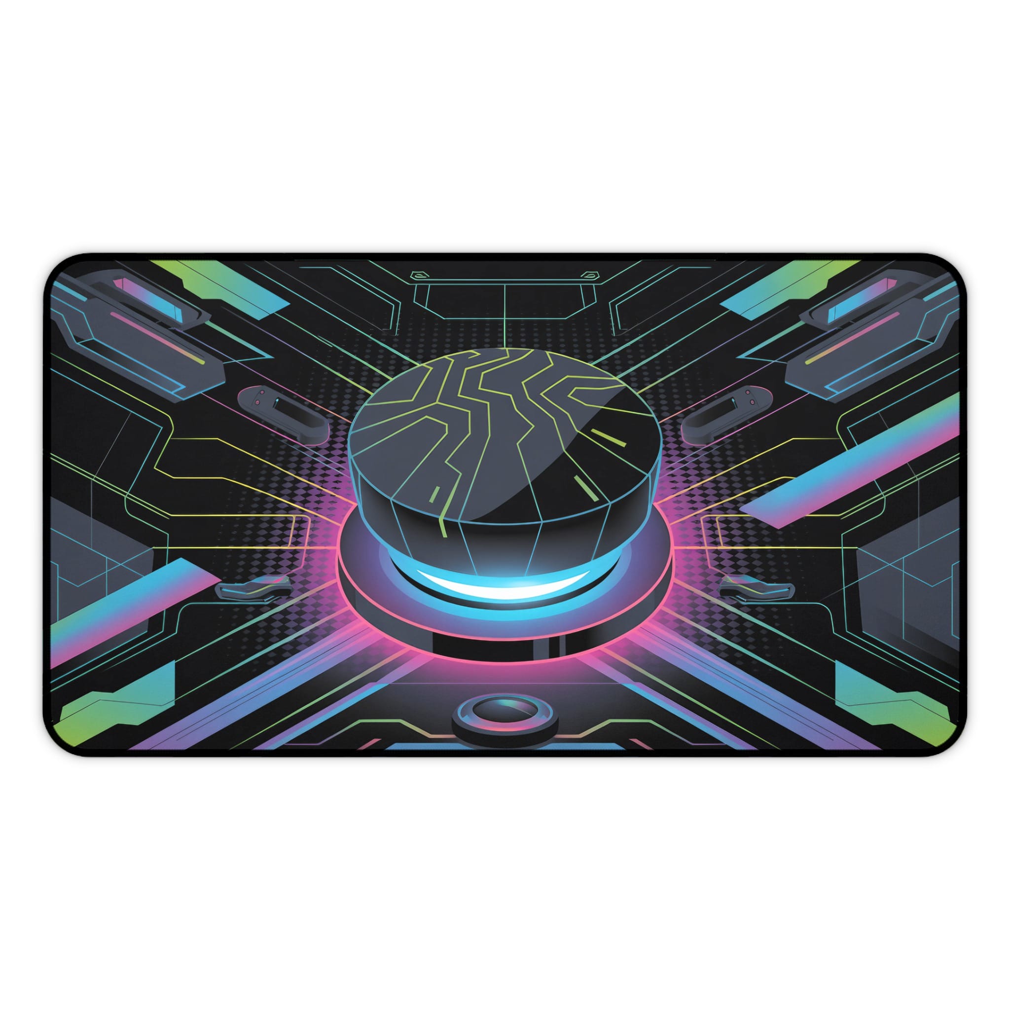 Cyberpunk Desk Mat, Futuristic Mouse Pad, Tech Desk Pad, Gaming Desk Accessories, Computer Desk Mat, Large Mousepad, Workstation Decor - Image 4