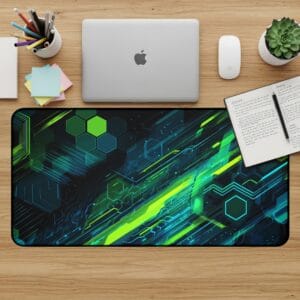 Cyberpunk Desk Mat, Tech Mouse Pad, Gaming Desk Pad, Large Desk Mat, Futuristic Accessories, Aesthetic Desk Mat, PC Accessories