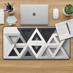 Geometric Desk Mat, Triangle Mouse Pad, Abstract Desk Pad, Modern Office Decor, Unique Desk Accessories