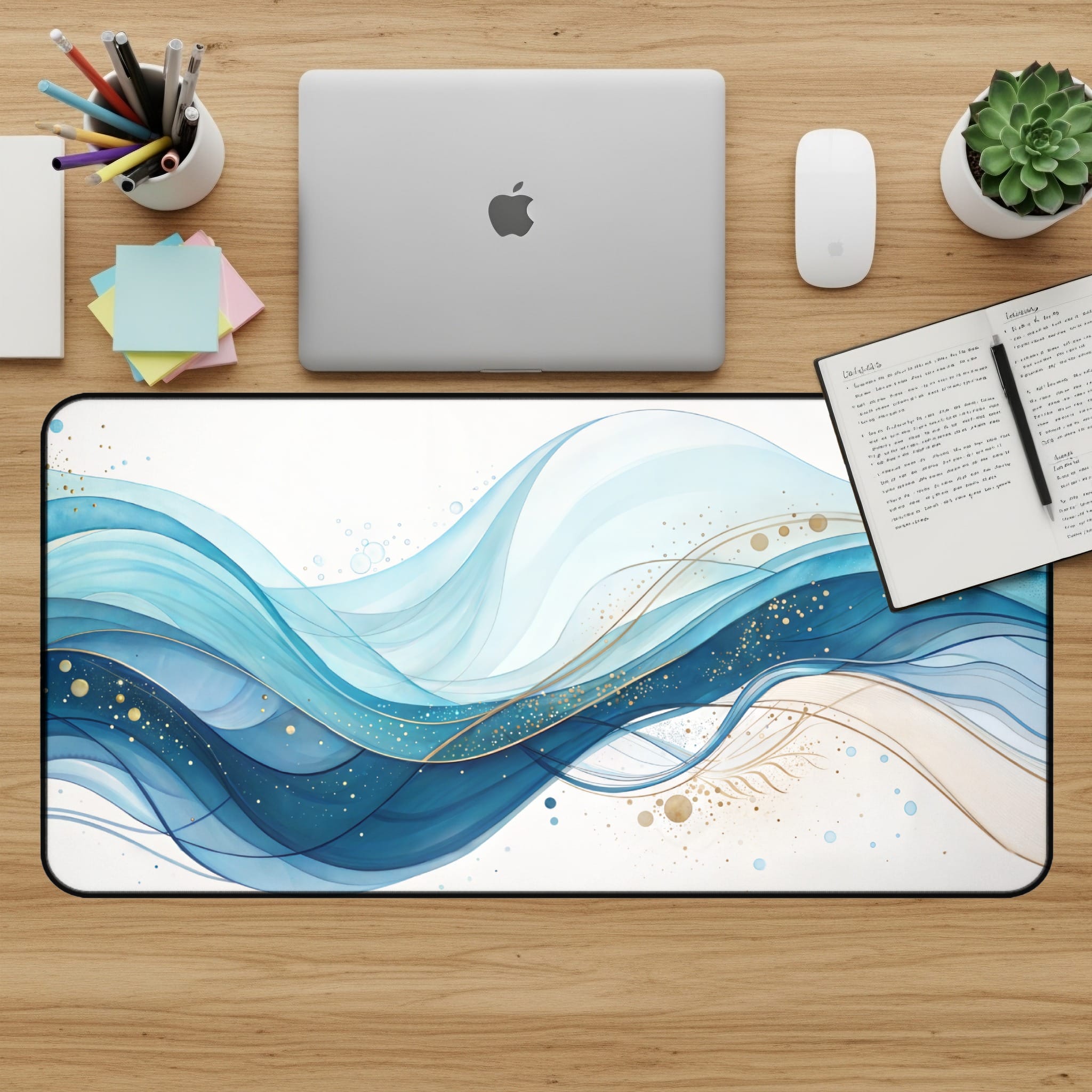 Abstract Wave Desk Mat, Stylish Mouse Pad, Large Desk Pad, Gaming Desk Mat, Aesthetic Desk Accessories, Office Decor, Modern Desk Mat