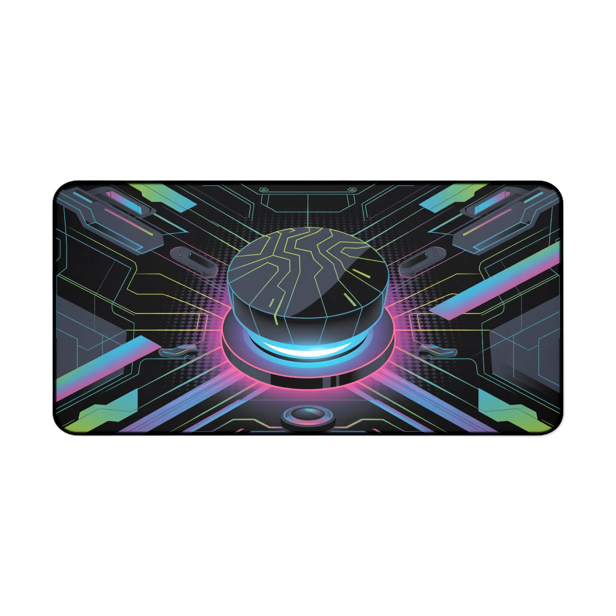 Cyberpunk Desk Mat, Futuristic Mouse Pad, Tech Desk Pad, Gaming Desk Accessories, Computer Desk Mat, Large Mousepad, Workstation Decor - Image 2